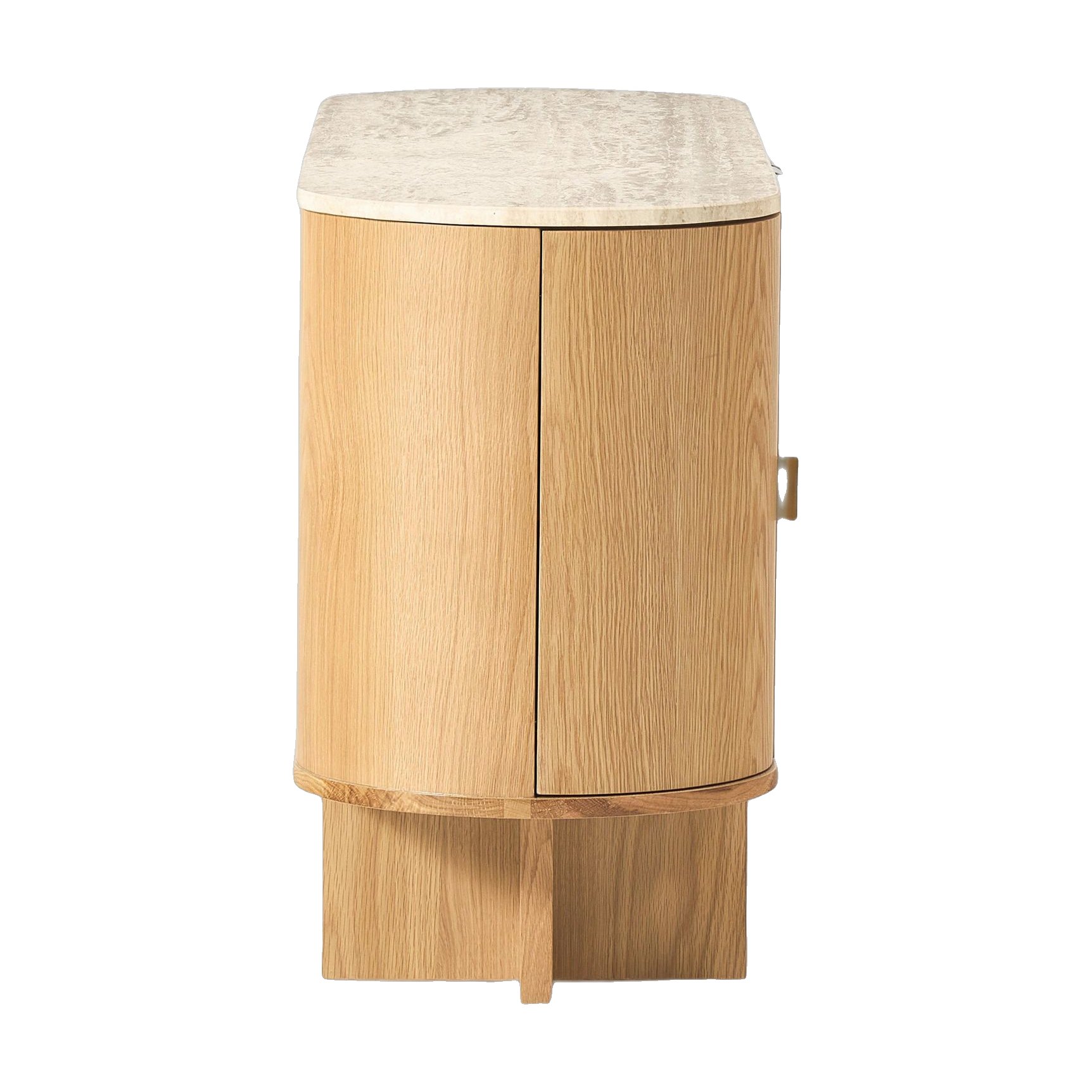Ciso Sideboard with Natural Oak Veneer Frame and Natural Travertine Top in 180cm - image 2
