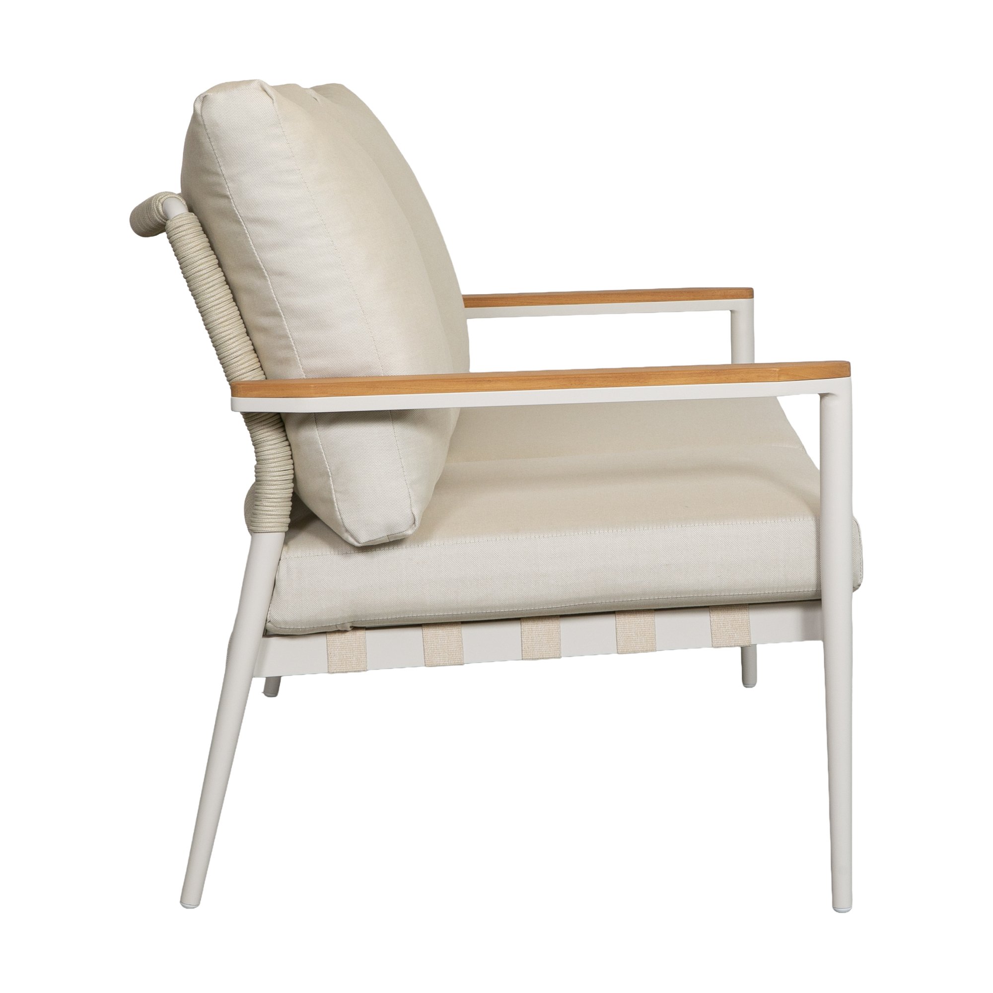 Acropolis Loveseat with Cream Aluminium Frame, AE2 Beige Fabric and Beige Weaving - image 3