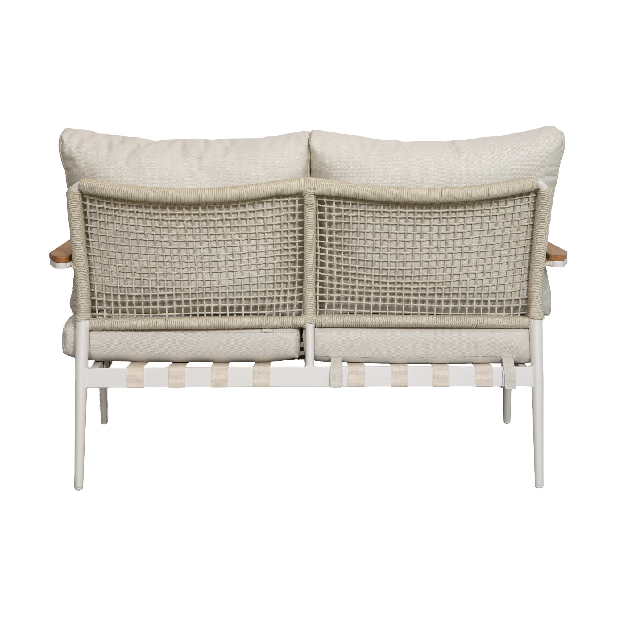 Acropolis Loveseat with Cream Aluminium Frame, AE2 Beige Fabric and Beige Weaving - image 5