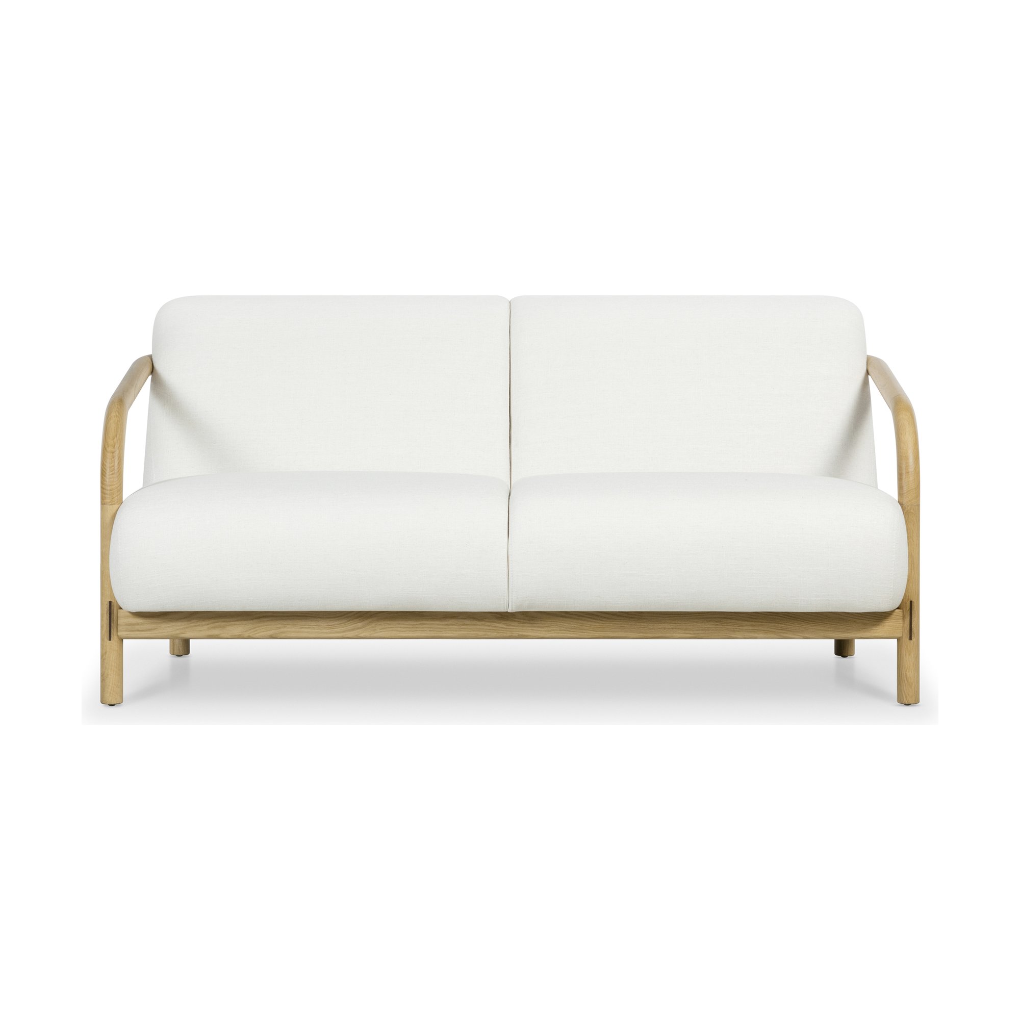 Sofá Alma de 2 Plazas con Estructura de Rubberwood Natural y Tela Diego Cream - image 2