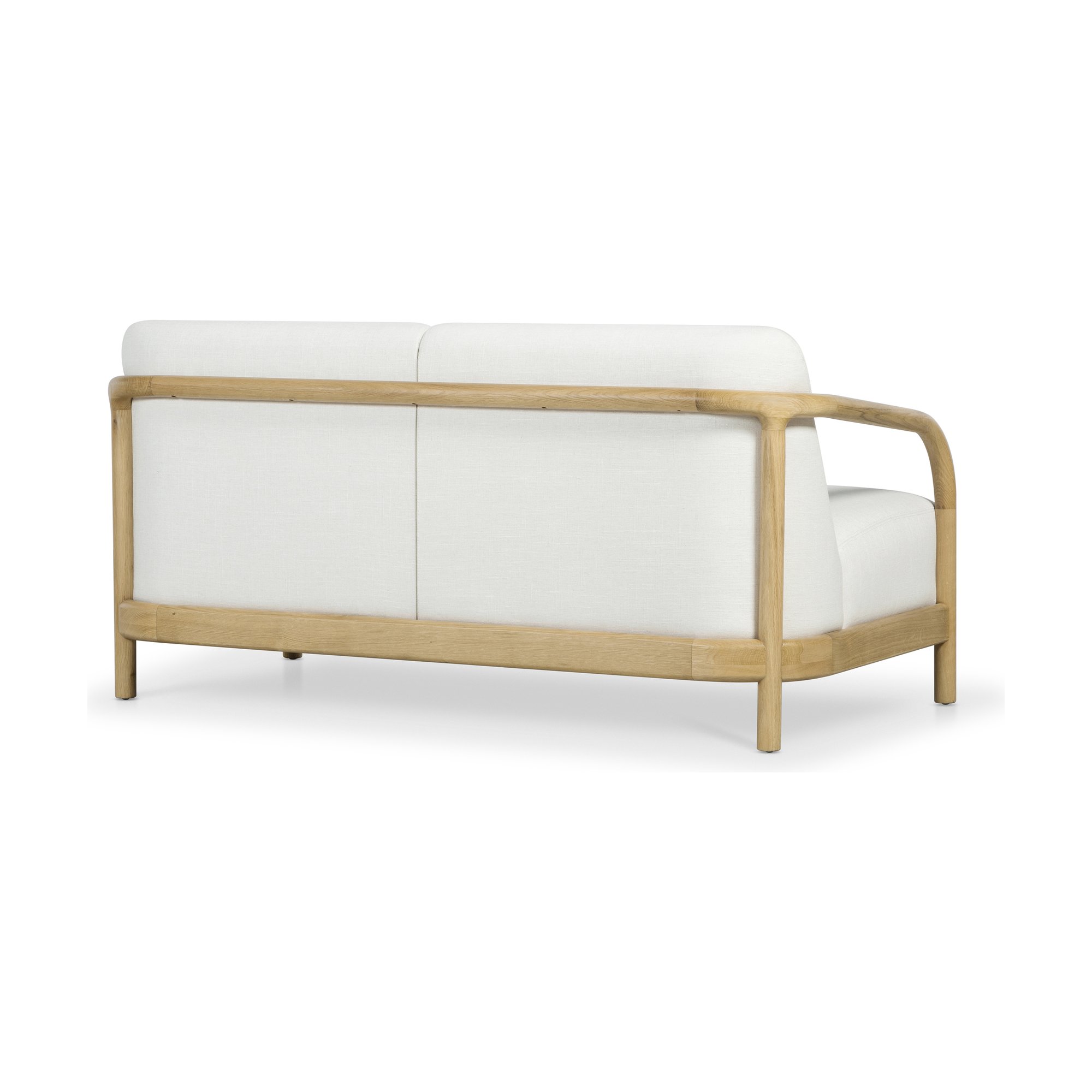 Sofá Alma de 2 Plazas con Estructura de Rubberwood Natural y Tela Diego Cream - image 3