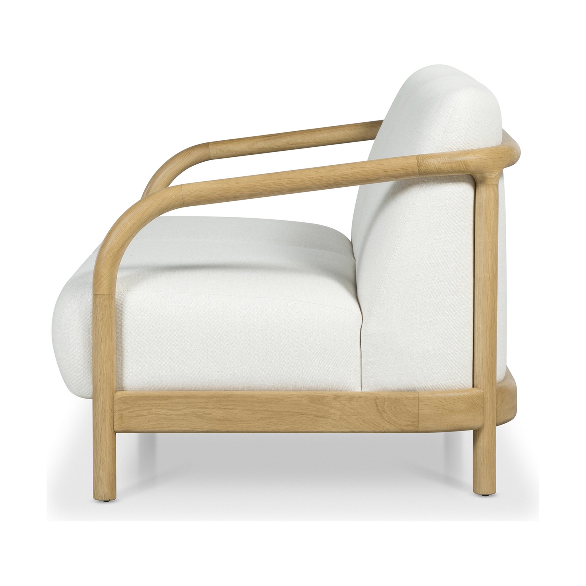 Sofá Alma de 2 Plazas con Estructura de Rubberwood Natural y Tela Diego Cream - image 5