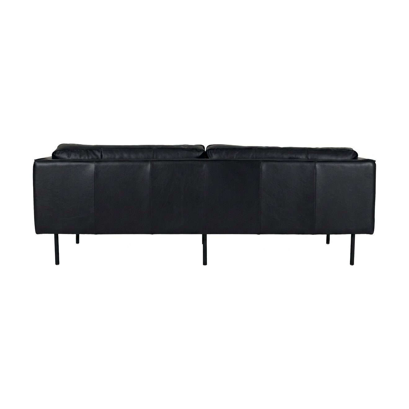 Bowery 3 Seater Sofa with Black Steel Legs and Courier Black Leather - image 3