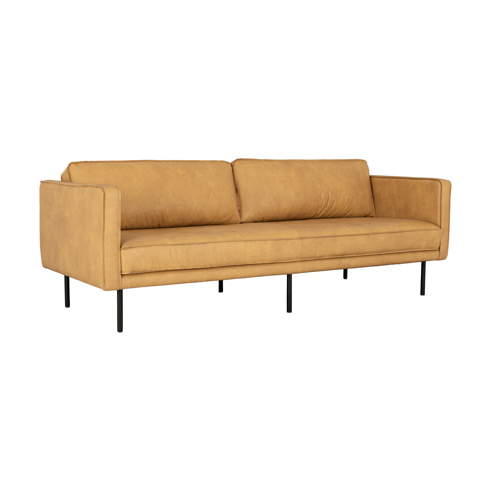 Bowery 3 Seater Sofa with Black Steel Legs and Courier Tan Leather - image 1