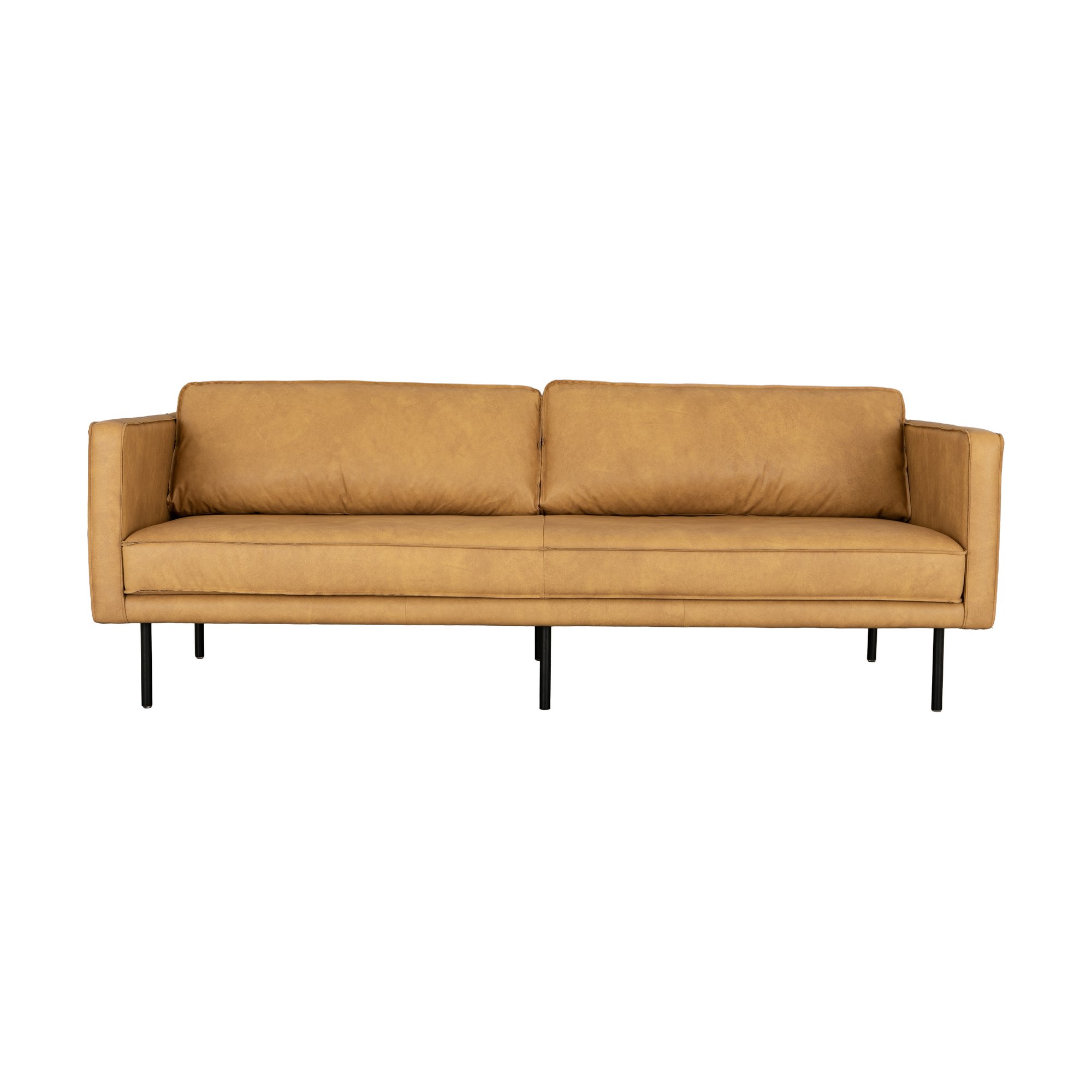 Bowery 3 Seater Sofa with Black Steel Legs and Courier Tan Leather - image 2