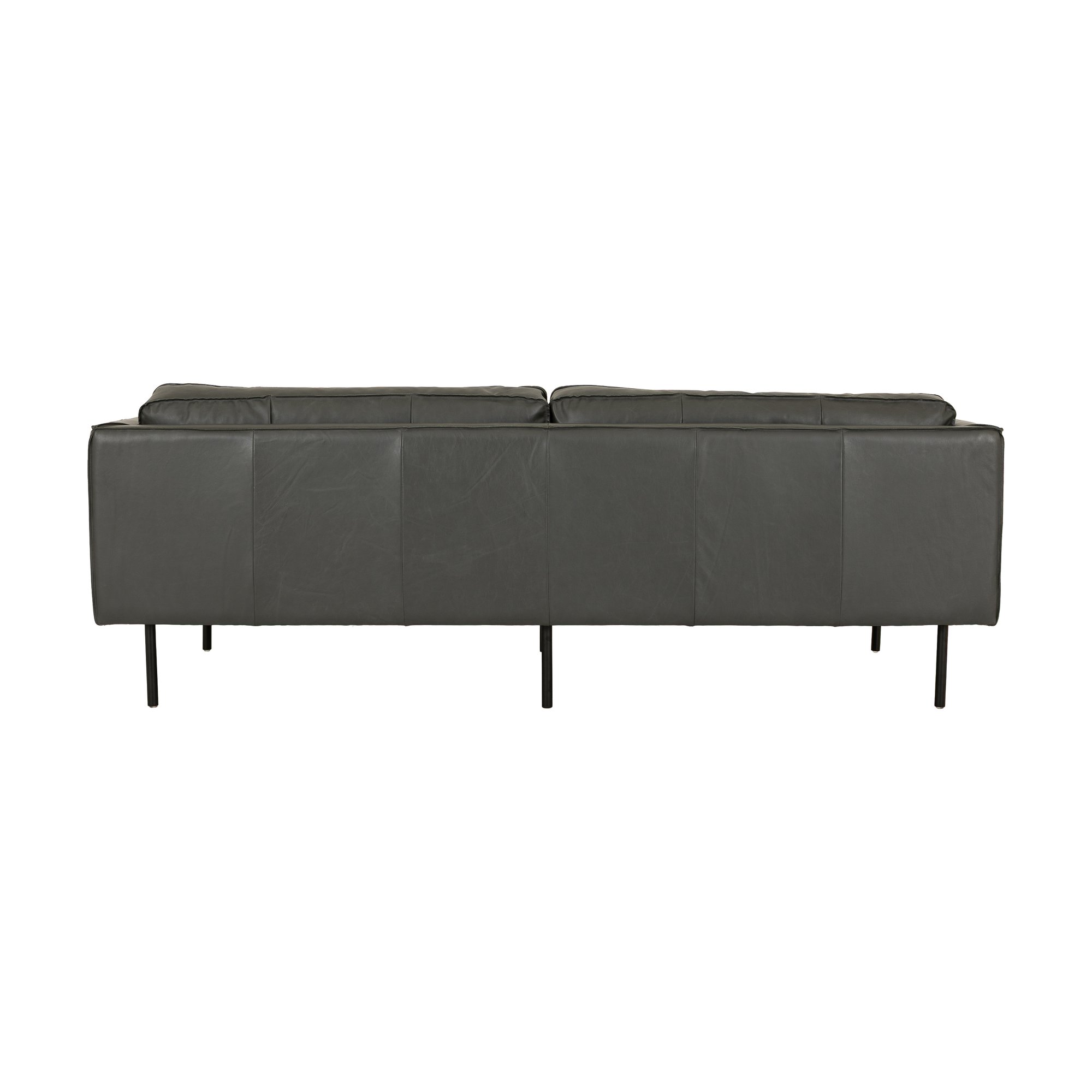 Sofá Bowery de 3 Plazas con Patas de Acero Negro y Cuero Oxford Gray - image 3
