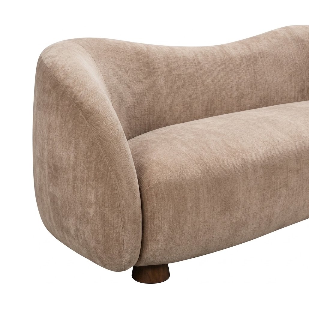 Sofá Harry de 3 Plazas con Tela Cotton Velvet Mink - image 5