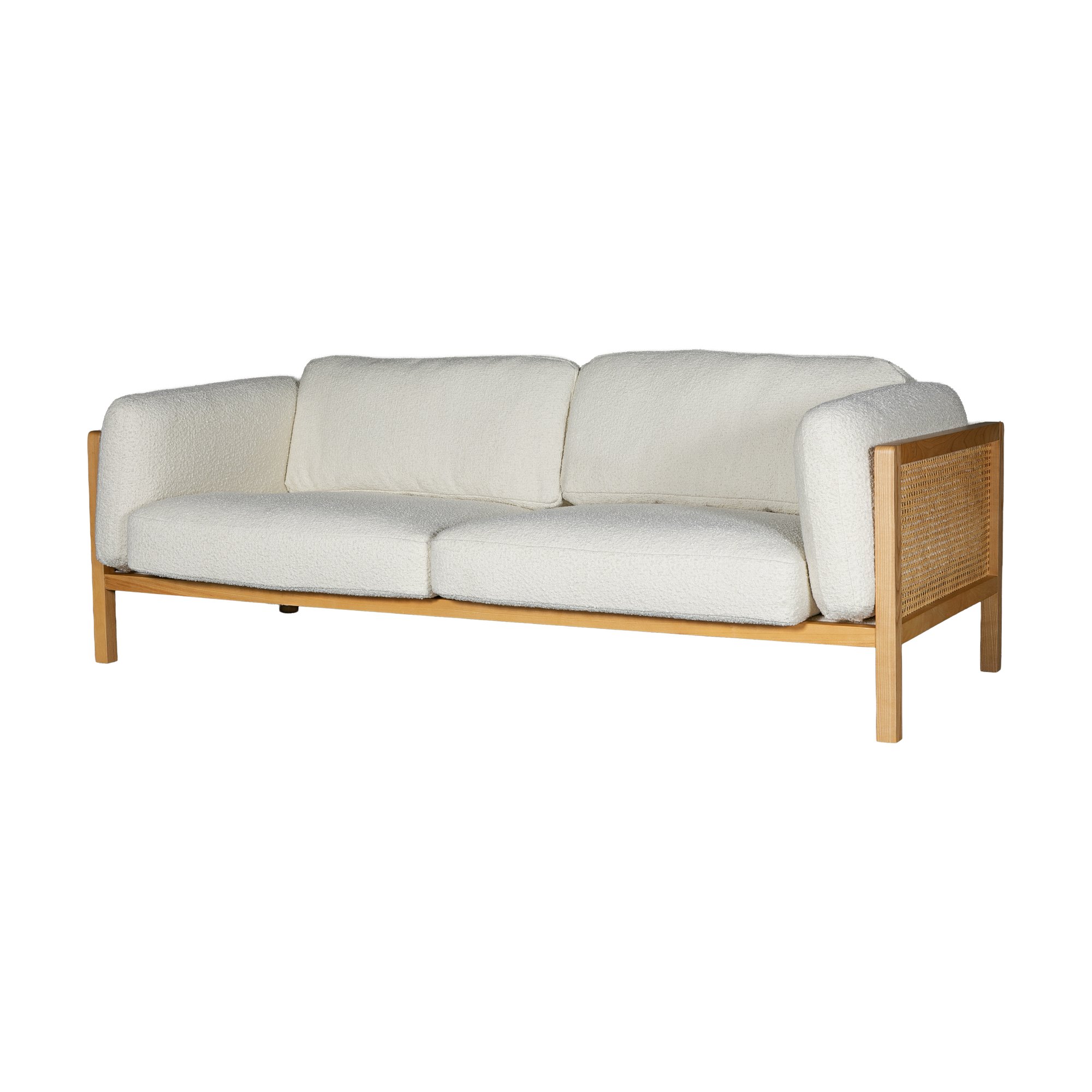 Sofá Rufus de 3 Plazas con Estructura de Fresno Natural y Tela Boucle Cream - image 2