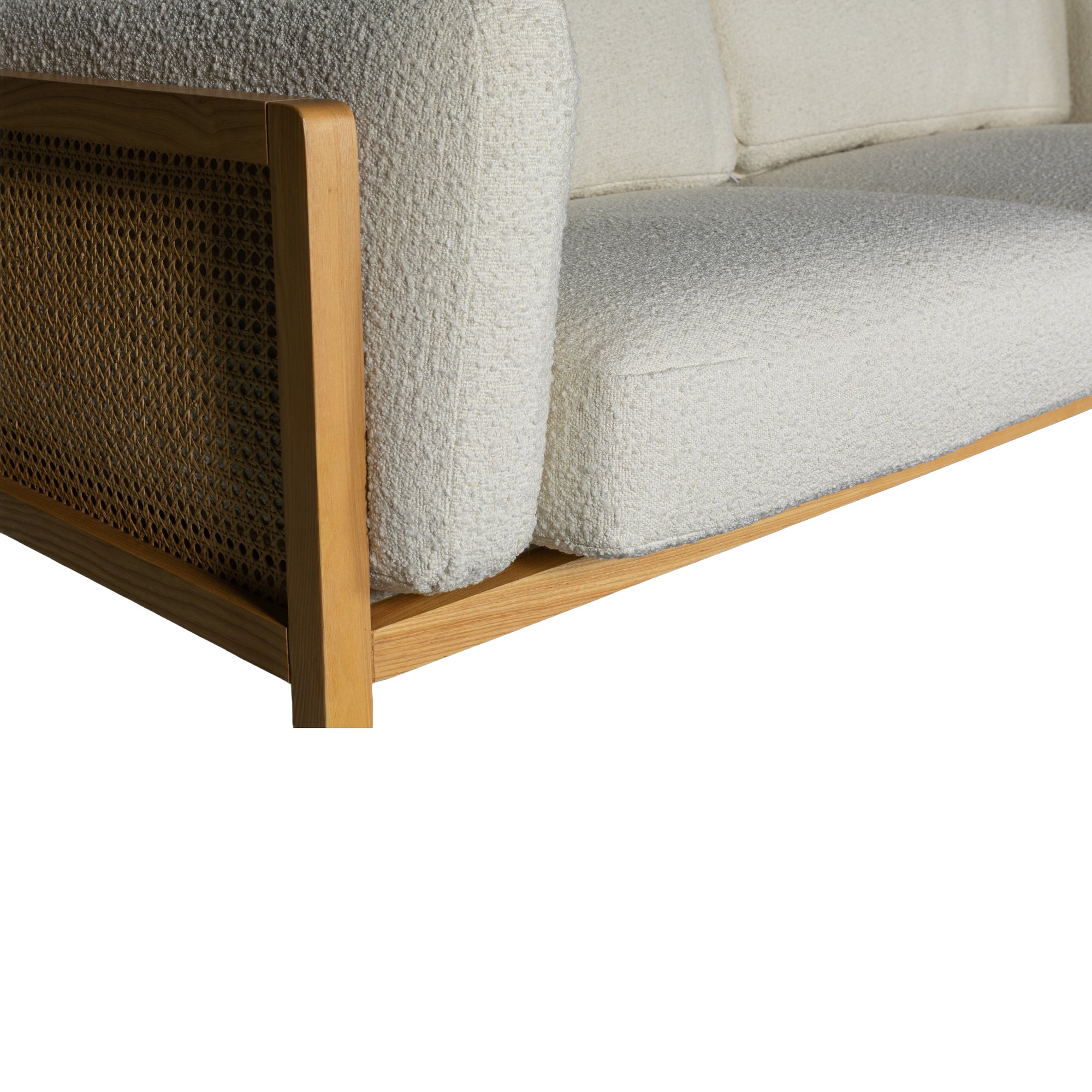 Sofá Rufus de 3 Plazas con Estructura de Fresno Natural y Tela Boucle Cream - image 4