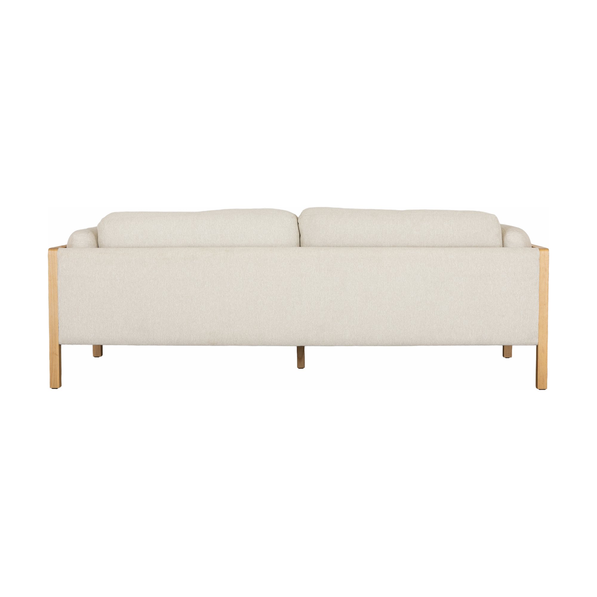 Rufus 3 Seater Sofa with Natural Ash Frame and Melange Weave Beige Fabric - image 3