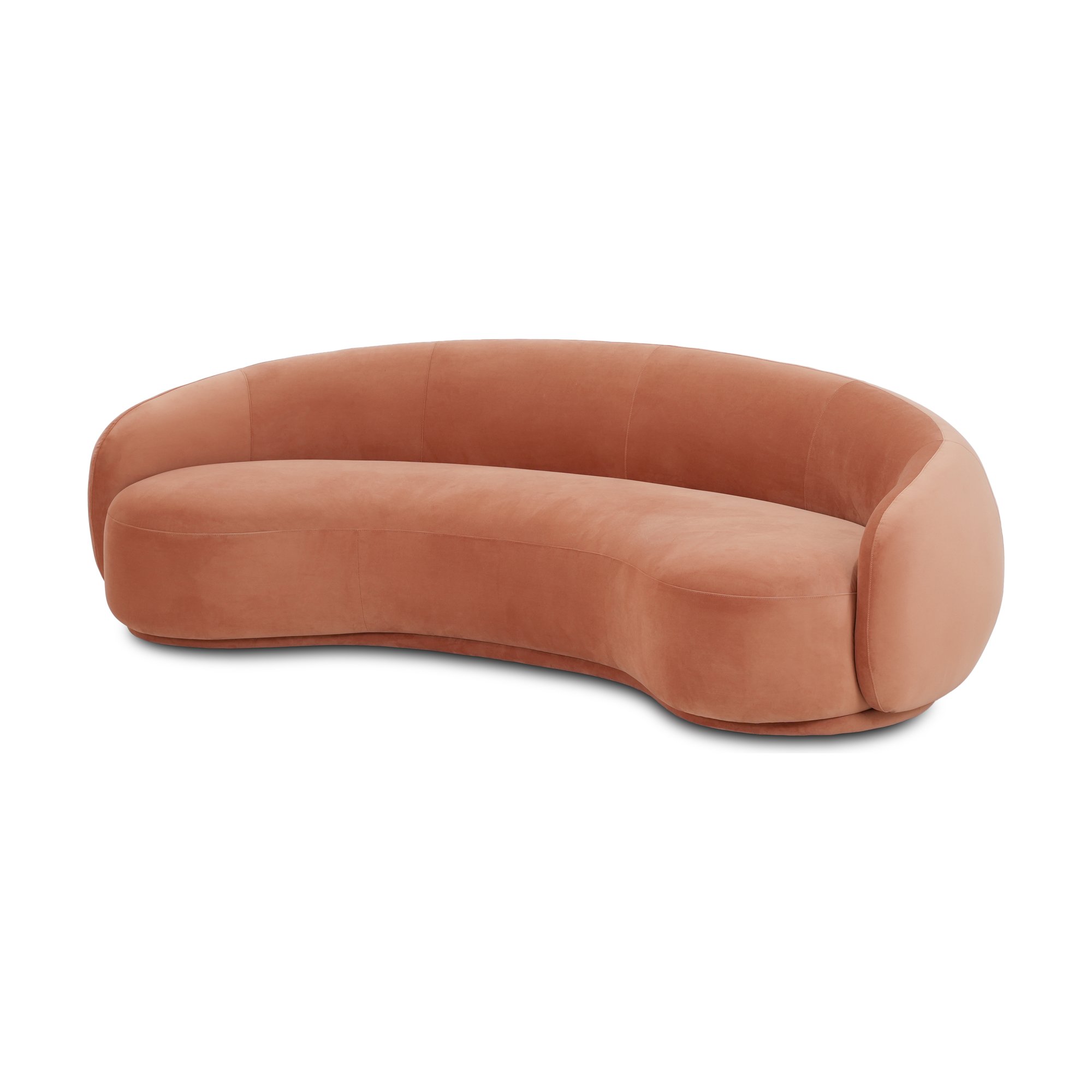 Moon 4 Seater Sofa with ECO Velvet Salmon Fabric - image 1