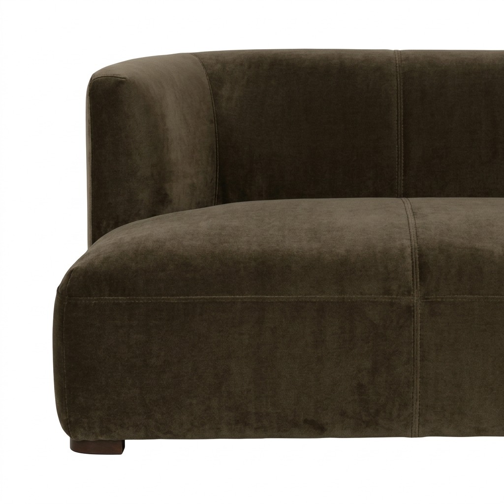 Tate 4 Seater Sofa with Cotton Velvet Cypress Fabric - image 4
