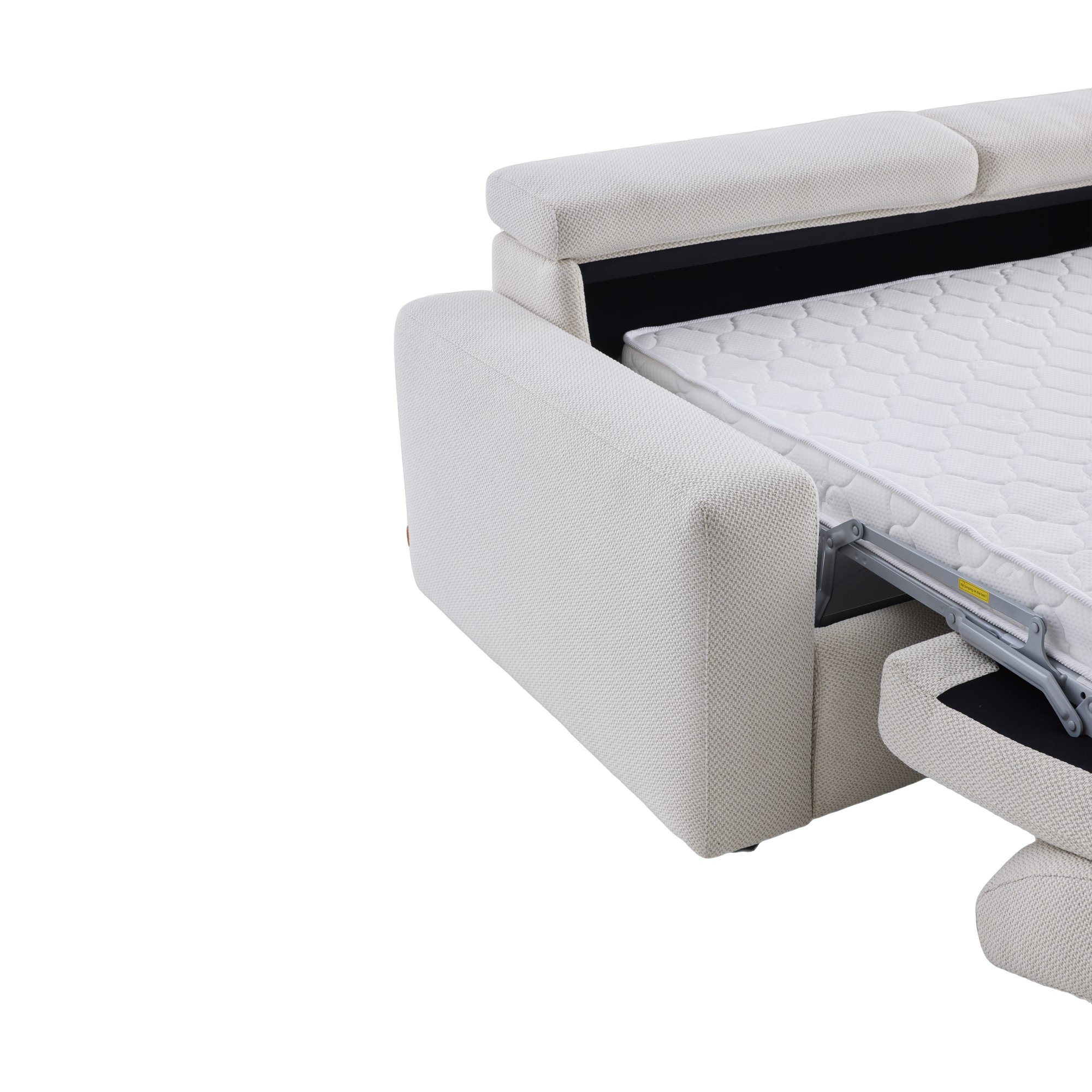 Nova Pull-Out Sofa Bed Right Sectional with Storage in FH Beige Fabric - image 7