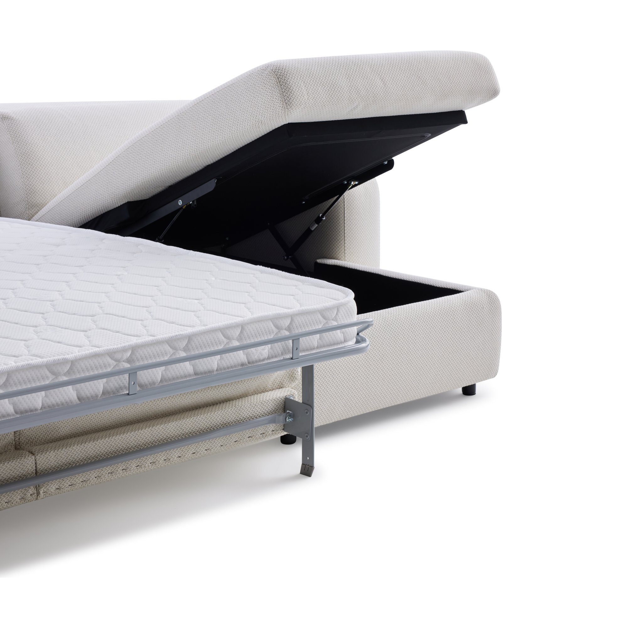 Nova Pull-Out Sofa Bed Right Sectional with Storage in FH Beige Fabric - image 8