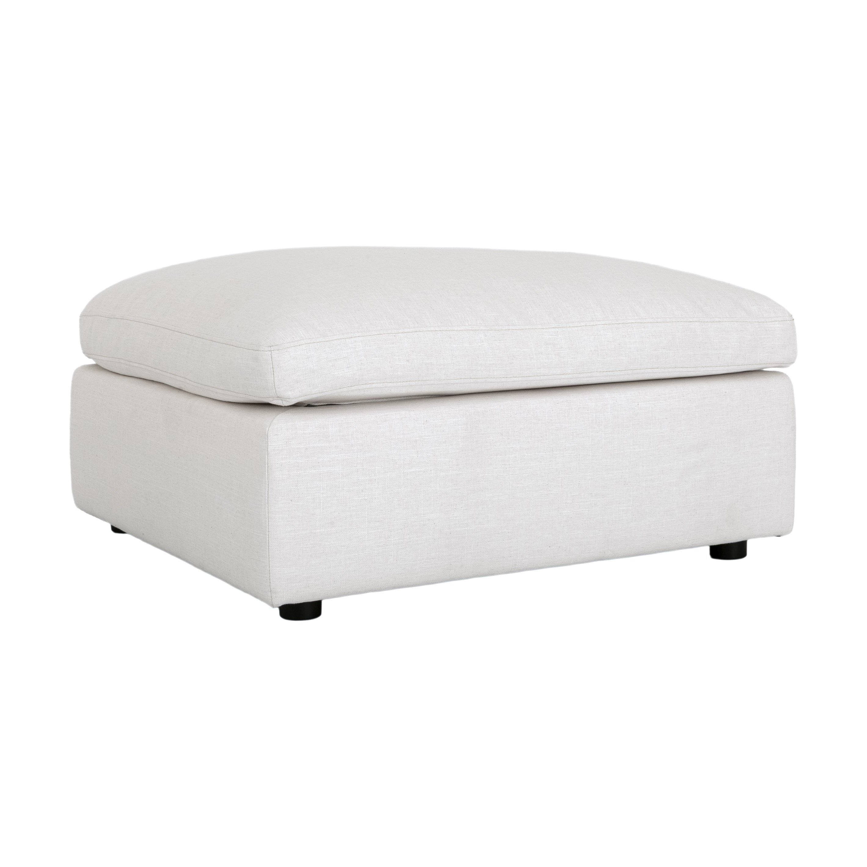 Bingo Modular Sofa Ottoman with FLW Off White Fabric - image 1