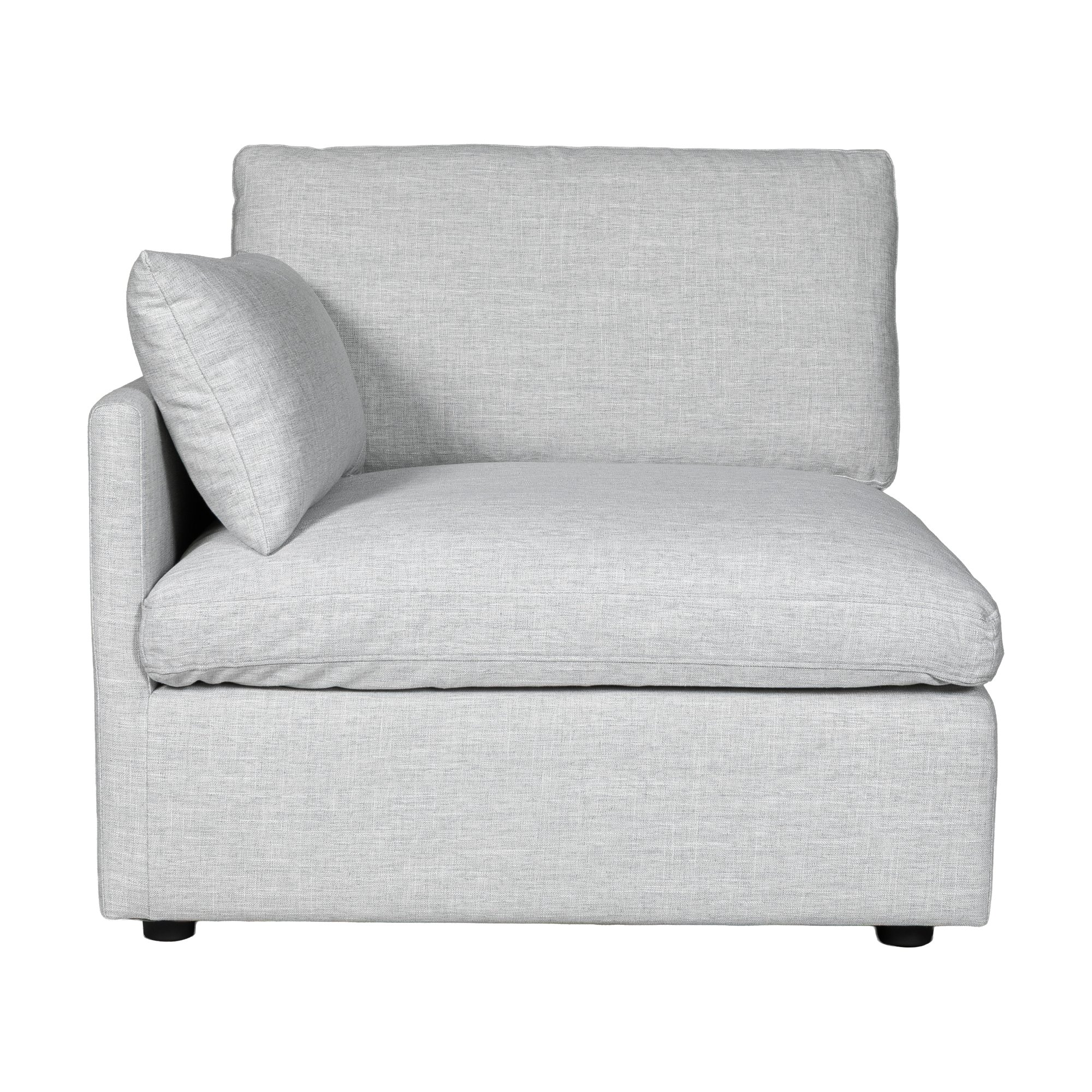 Bingo Modular Sofa Side Piece with FLW Light Gray Fabric - image 1
