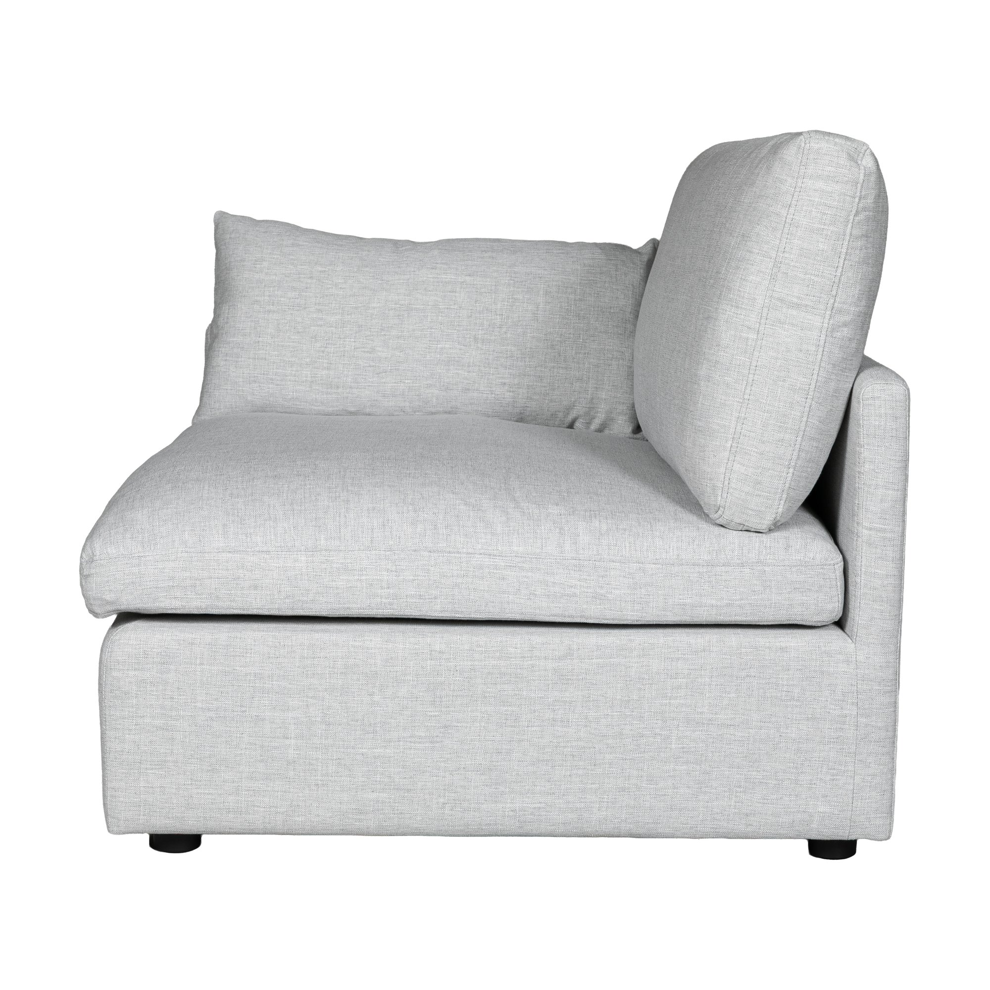 Bingo Modular Sofa Side Piece with FLW Light Gray Fabric - image 2