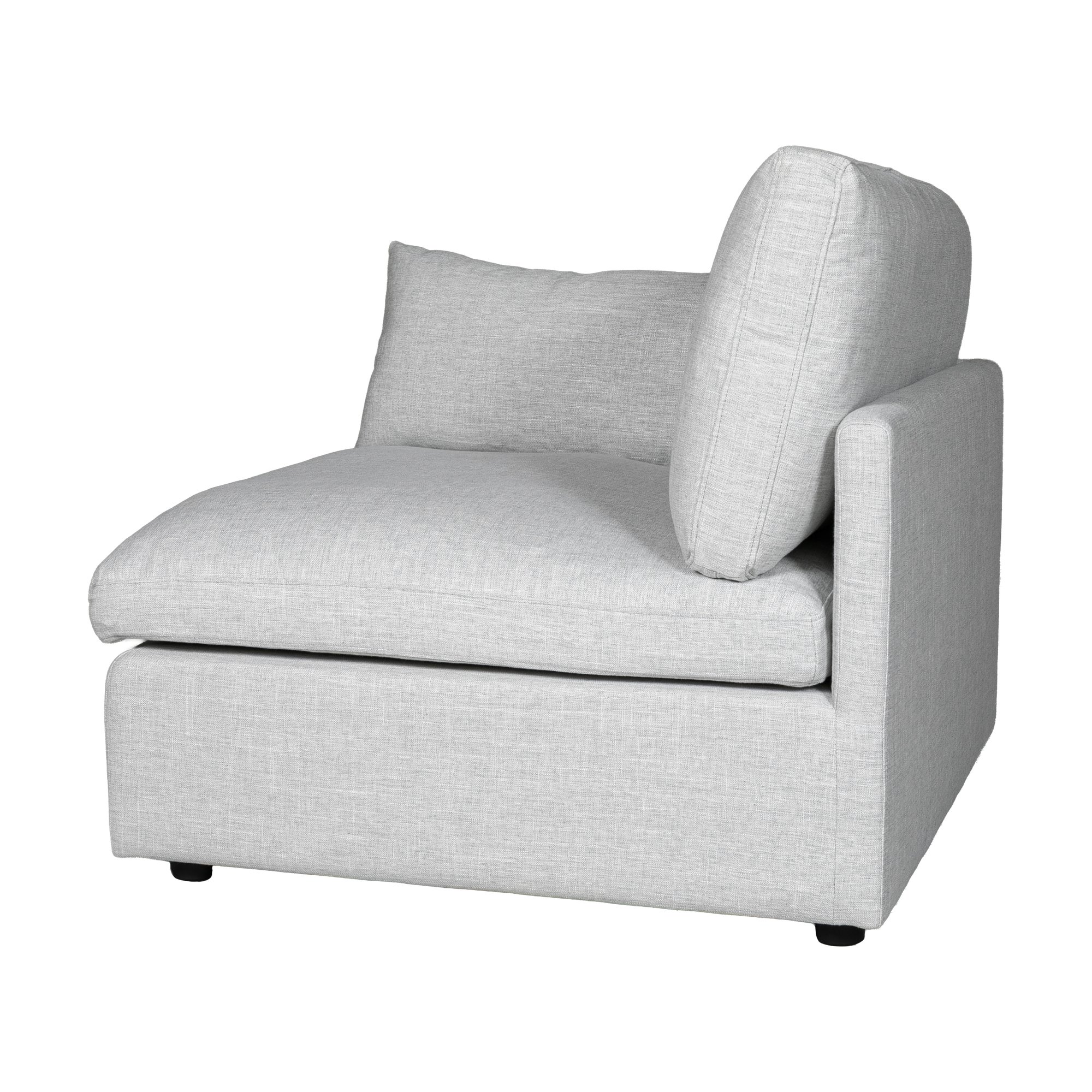 Bingo Modular Sofa Side Piece with FLW Light Gray Fabric - image 3