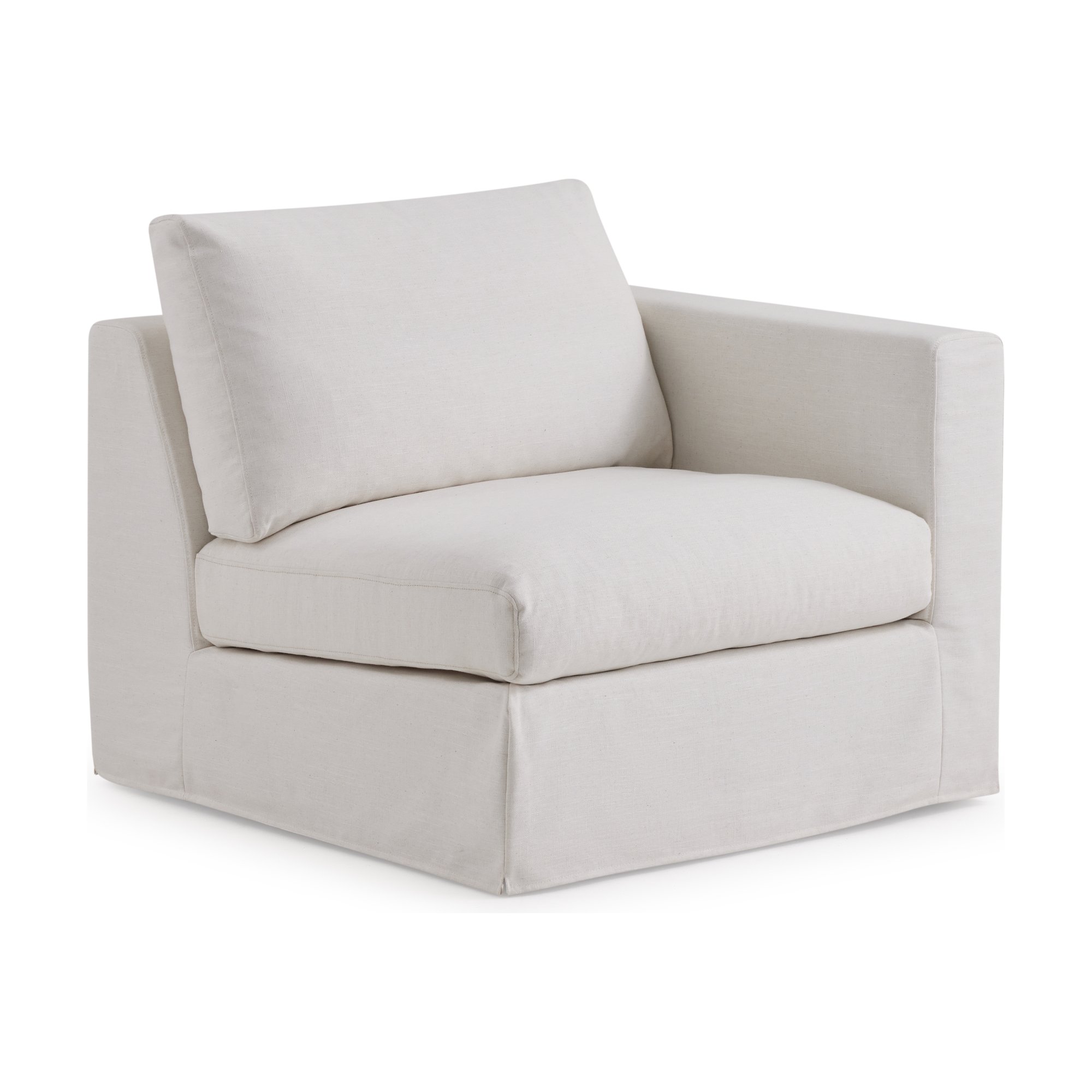 Breeze Modular Sofa Right Side Piece with FLW Off White Fabric - image 1