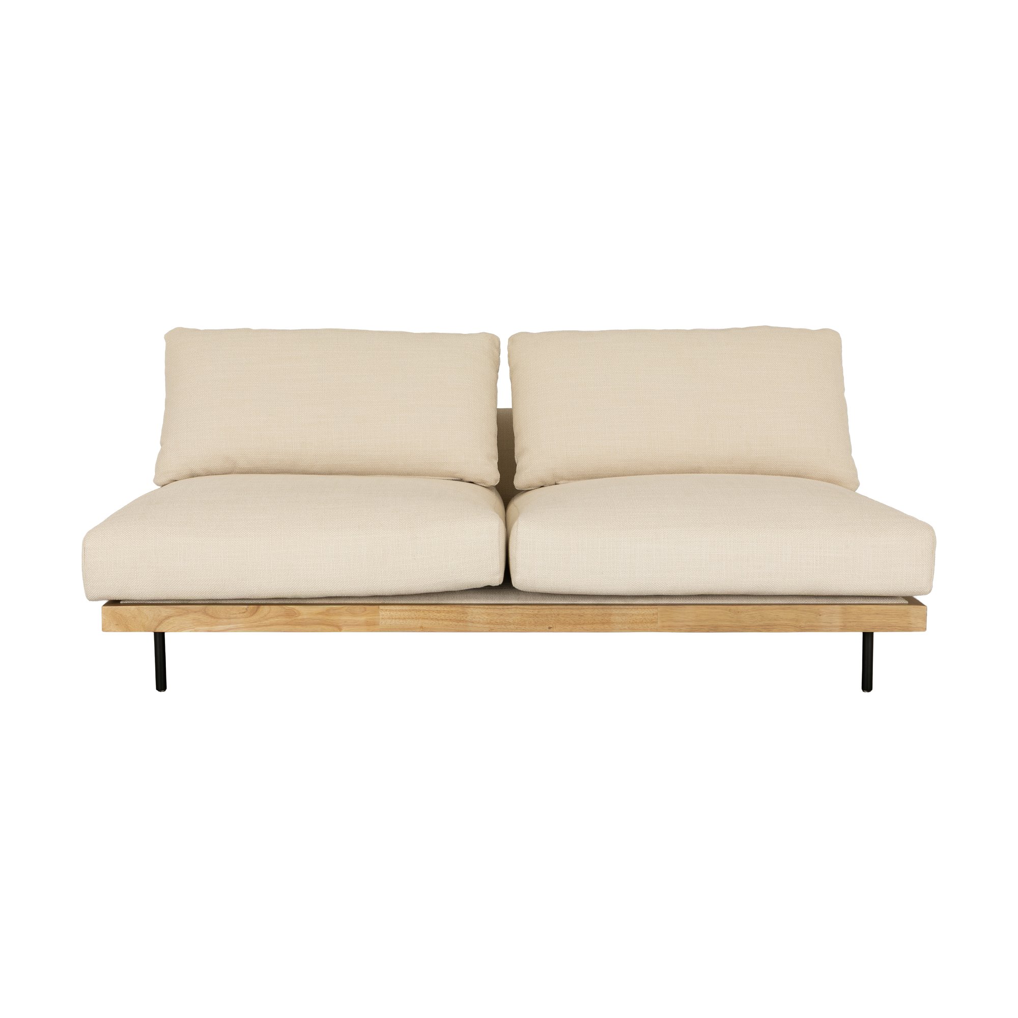 Módulo de 2 Plazas para Sofá Modular Sabi con Estructura de Rubberwood Natural y Tela Bermuda Ivory - image 2