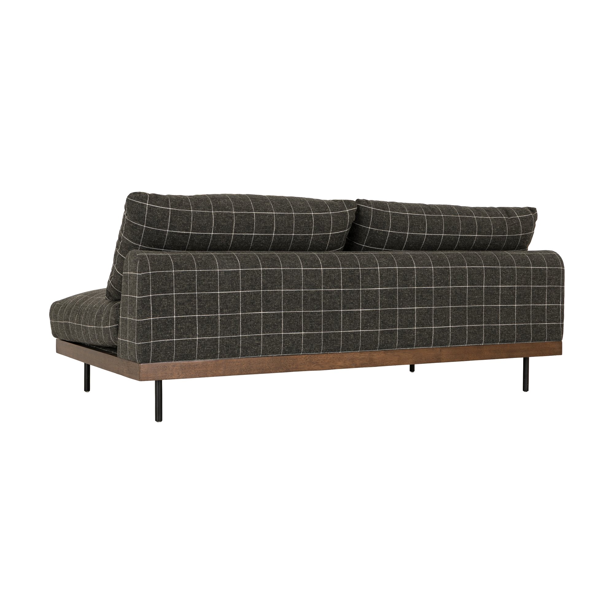 Sabi Modular Sofa 2 Seater with Walnut-Stained Rubberwood Frame and Savane Charcoal Fabric - image 3