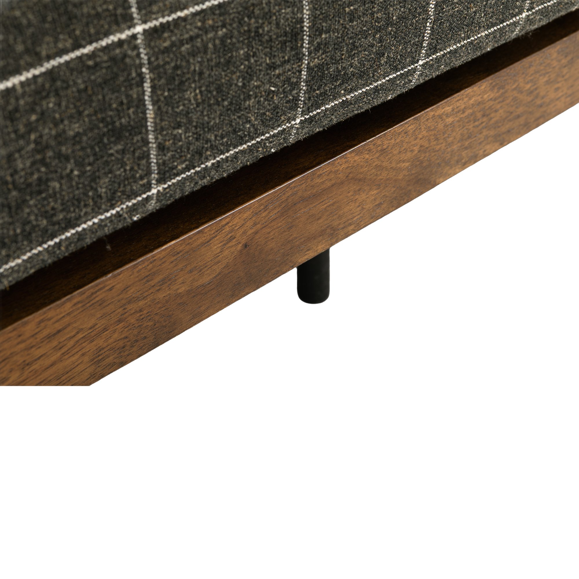 Sabi Modular Sofa 2 Seater with Walnut-Stained Rubberwood Frame and Savane Charcoal Fabric - image 4