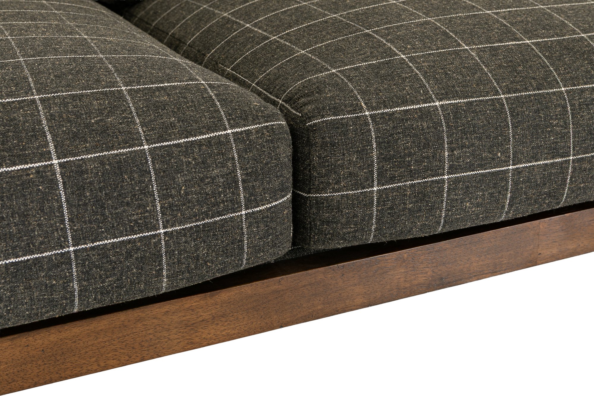 Sabi Modular Sofa 2 Seater with Walnut-Stained Rubberwood Frame and Savane Charcoal Fabric - image 5