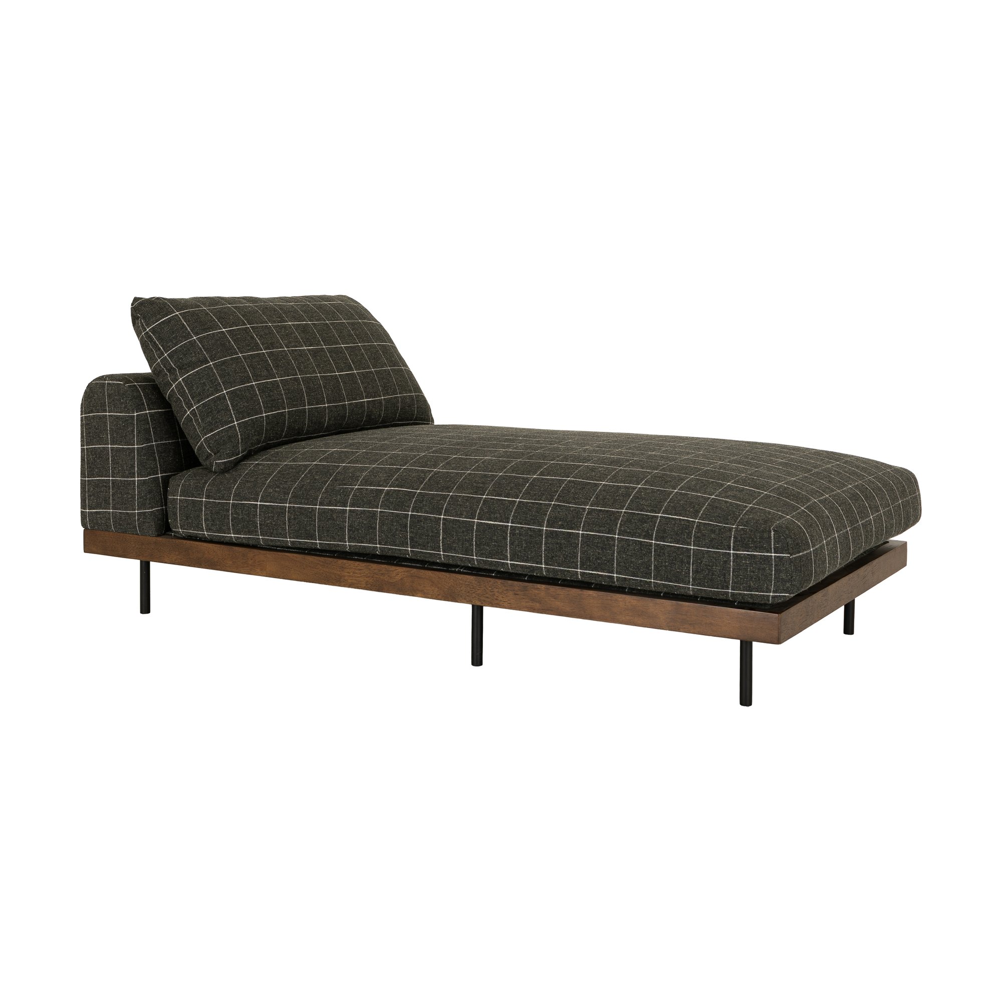 Módulo Chaise para Sofá Modular Sabi con Estructura de Rubberwood Teñido de Nogal y Tela Savane Charcoal - image 1