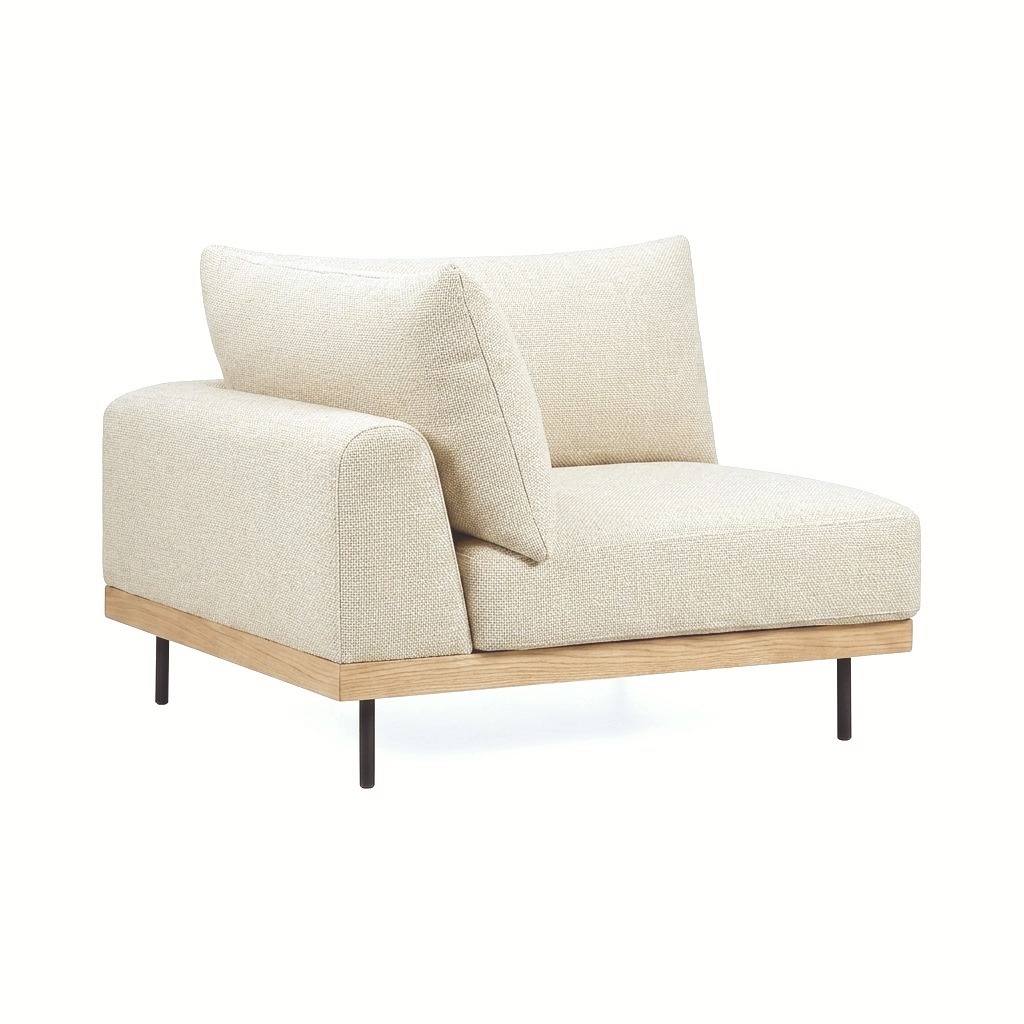 Módulo Esquinero para Sofá Modular Sabi con Estructura de Rubberwood Natural y Tela Bermuda Ivory - image 1