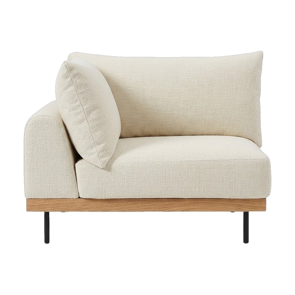 Módulo Esquinero para Sofá Modular Sabi con Estructura de Rubberwood Natural y Tela Bermuda Ivory - image 2
