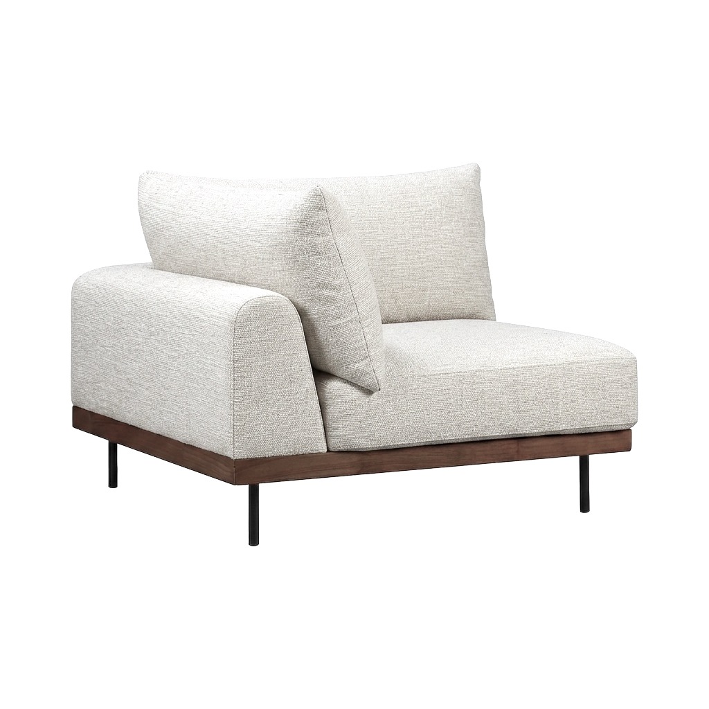 Sabi Modular Sofa Corner with Slub Cream Fabric - image 3