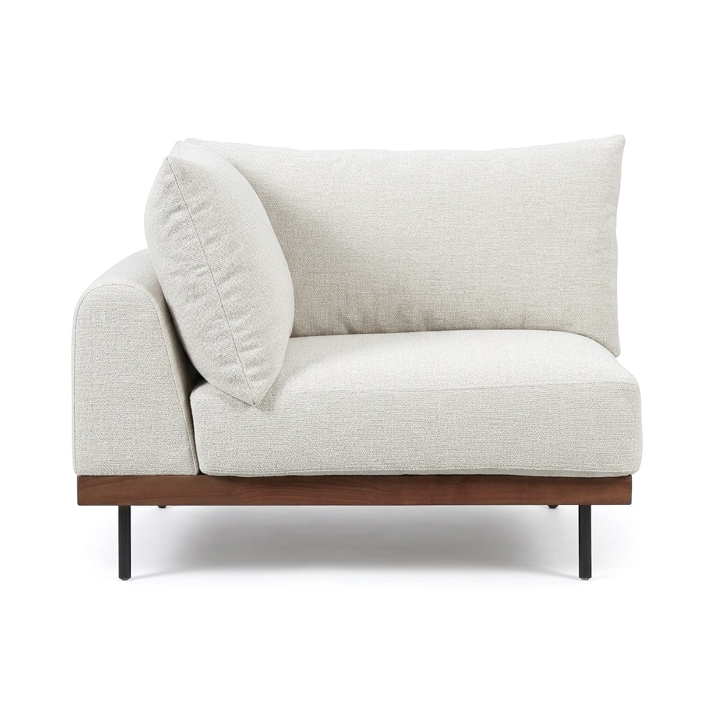 Sabi Modular Sofa Corner with Slub Cream Fabric - image 4