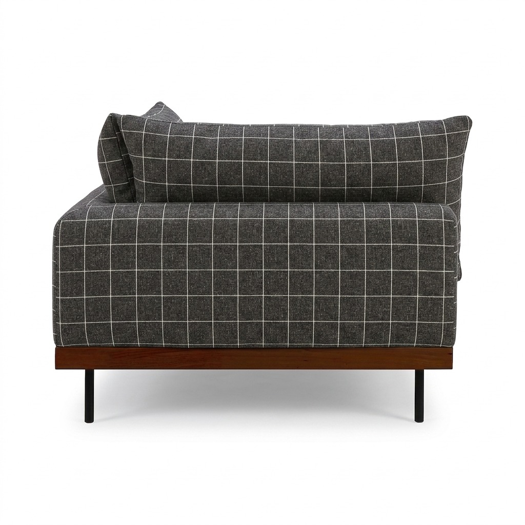 Módulo Esquinero para Sofá Modular Sabi con Estructura de Rubberwood Teñido de Nogal y Tela Savane Charcoal - image 2