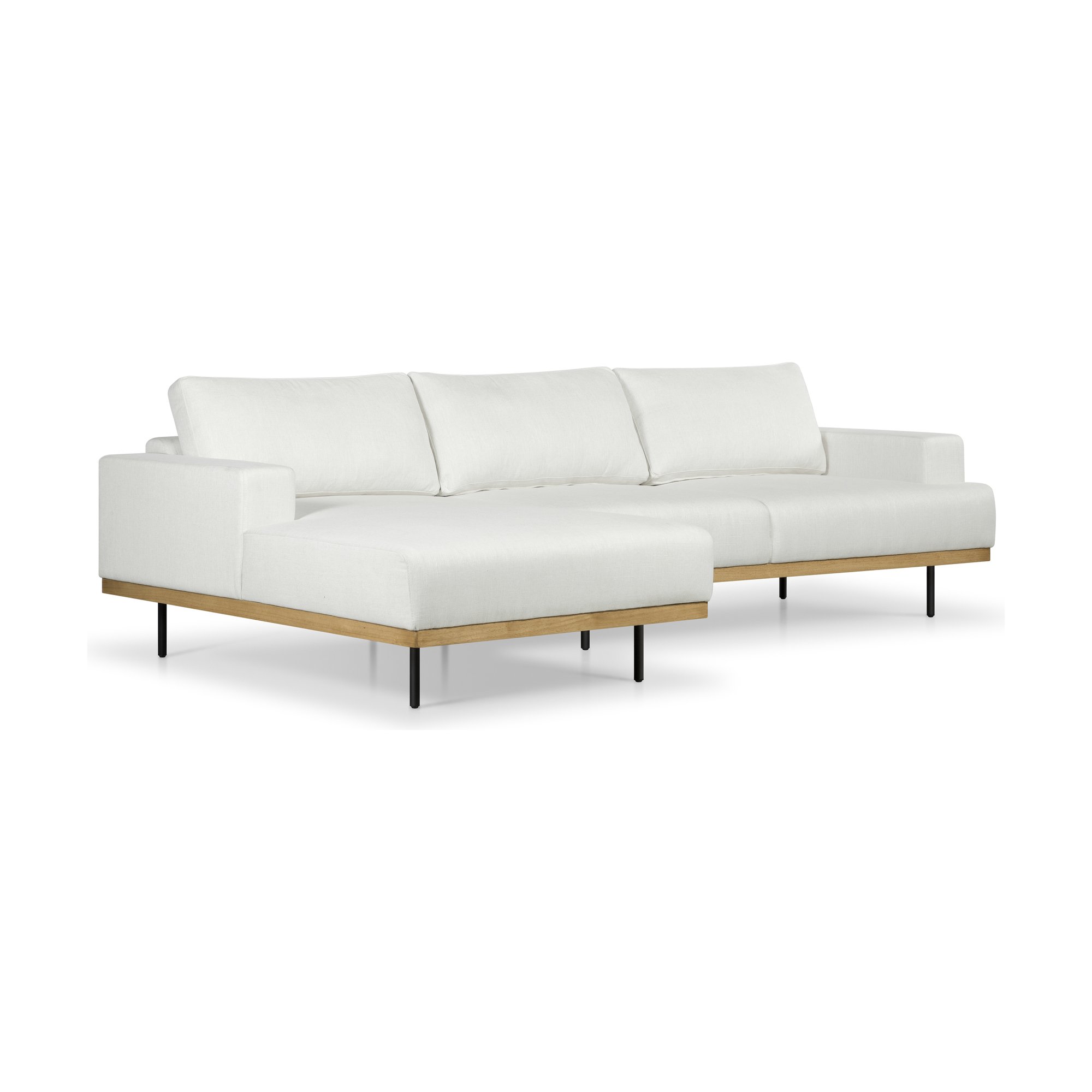 Sofá Seccional Tribeca con Estructura de Rubberwood Natural y Tela Diego Cream - image 3