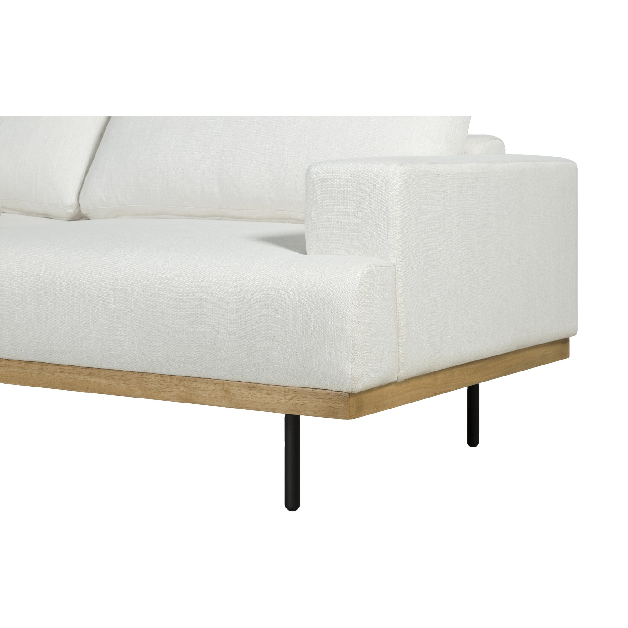 Sofá Seccional Tribeca con Estructura de Rubberwood Natural y Tela Diego Cream - image 7