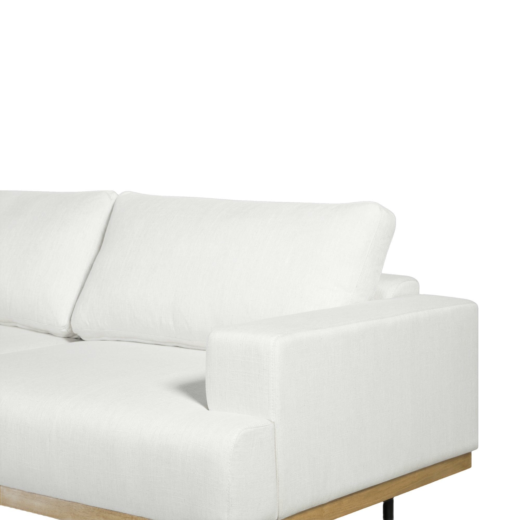 Sofá Seccional Tribeca con Estructura de Rubberwood Natural y Tela Diego Cream - image 8
