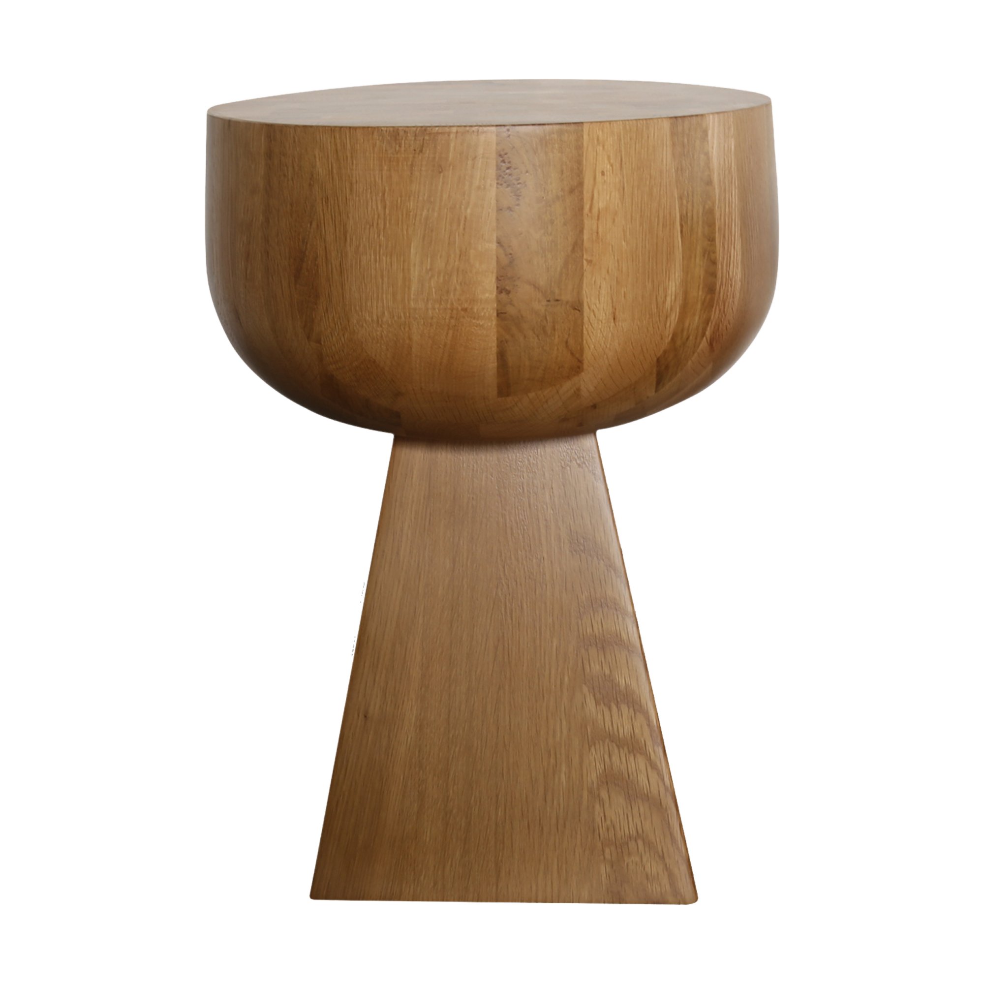 Drum Side Table in Natural Oak, 38cm - image 2
