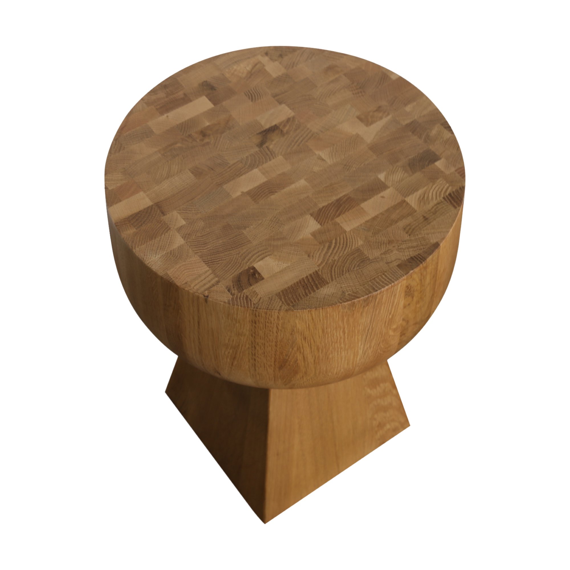 Drum Side Table in Natural Oak, 38cm - image 3