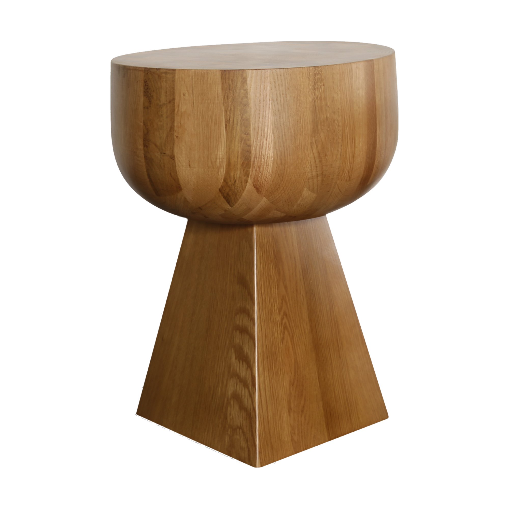 Drum Side Table in Natural Oak, 38cm - image 4