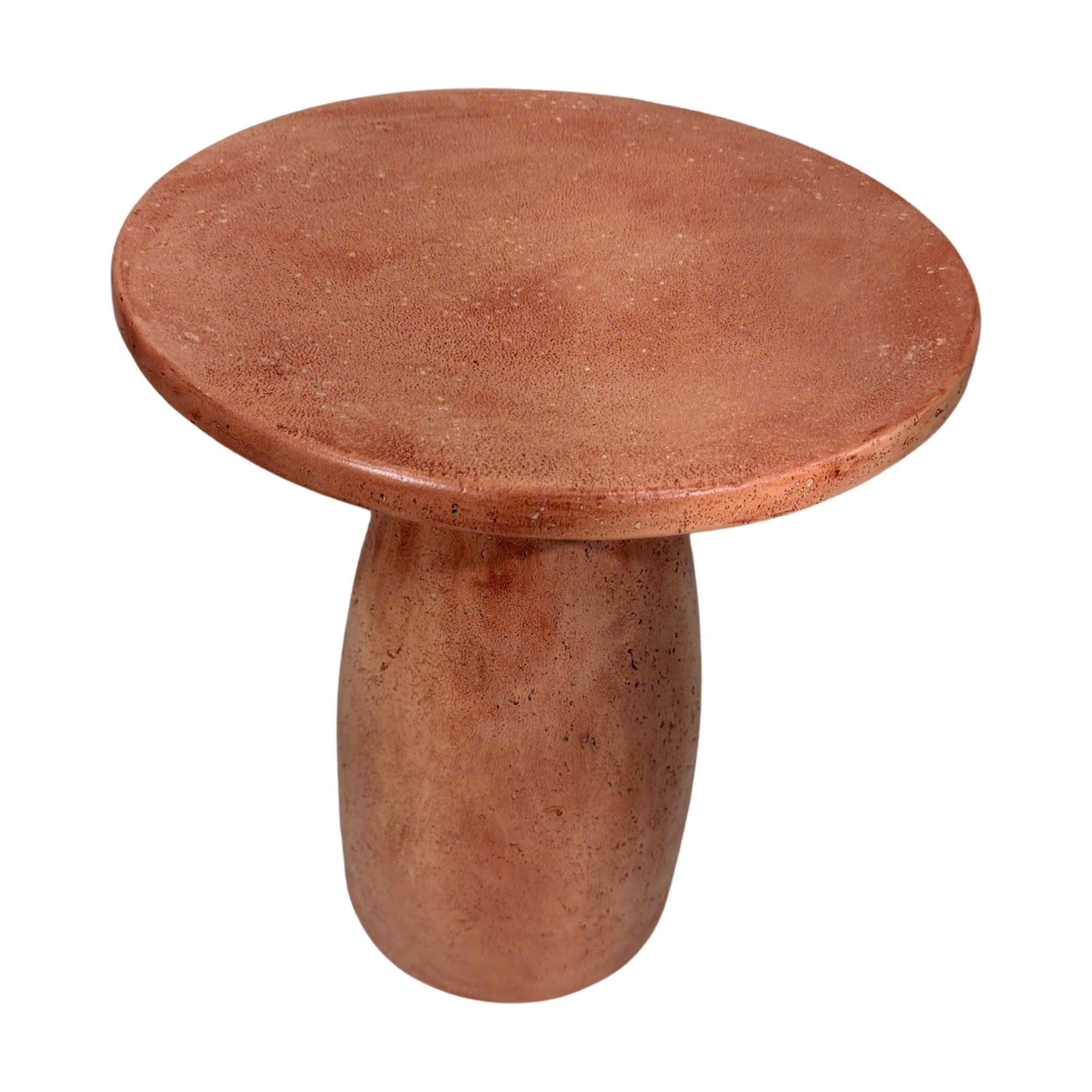 Mesa Auxiliar Eringi en Fibrocemento Rojo Lava con Acabado Rugoso, 40cm de diámetro - image 3