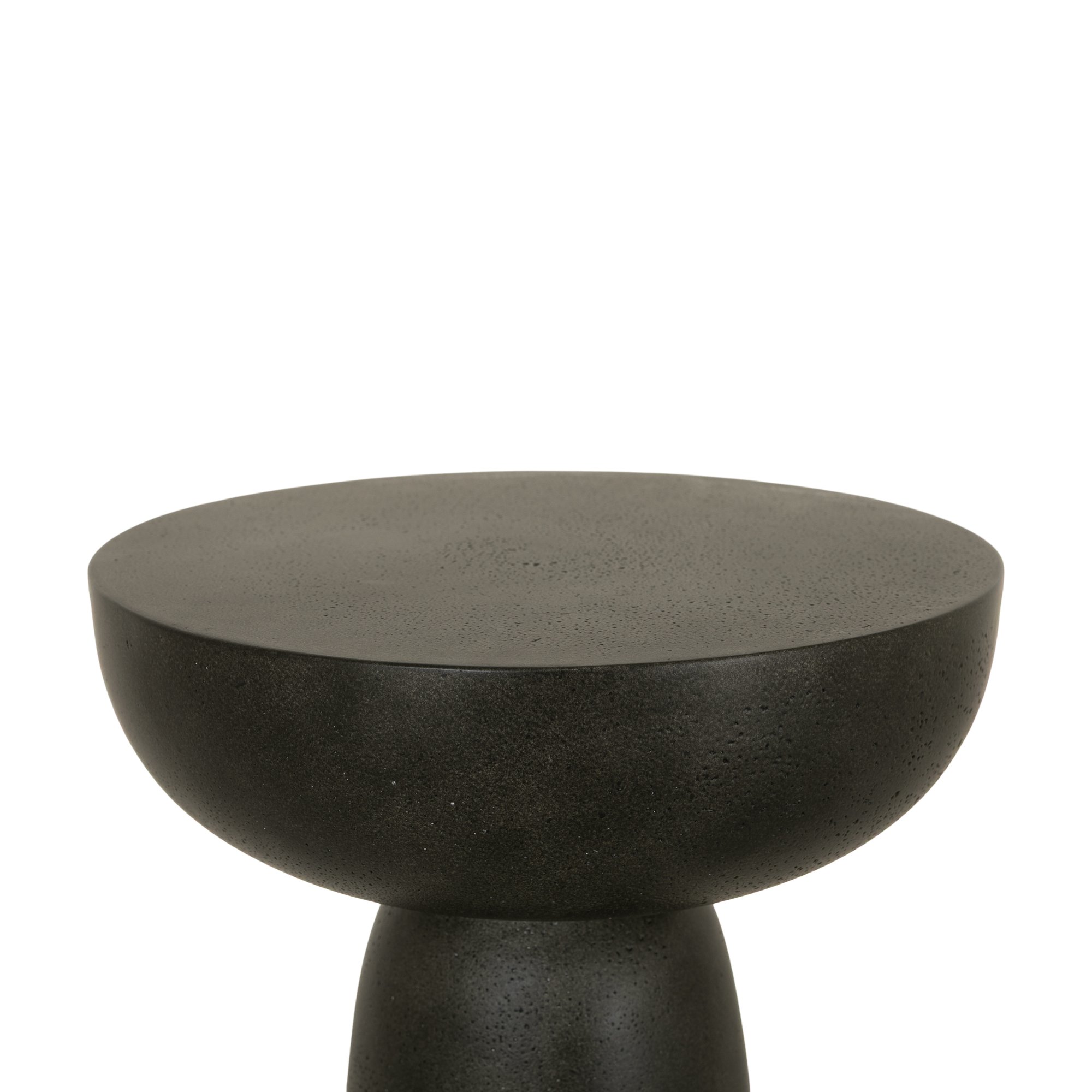 Mesa Auxiliar Gato en Fibrocemento Negro con Acabado Poroso, 30cm de diámetro - image 2