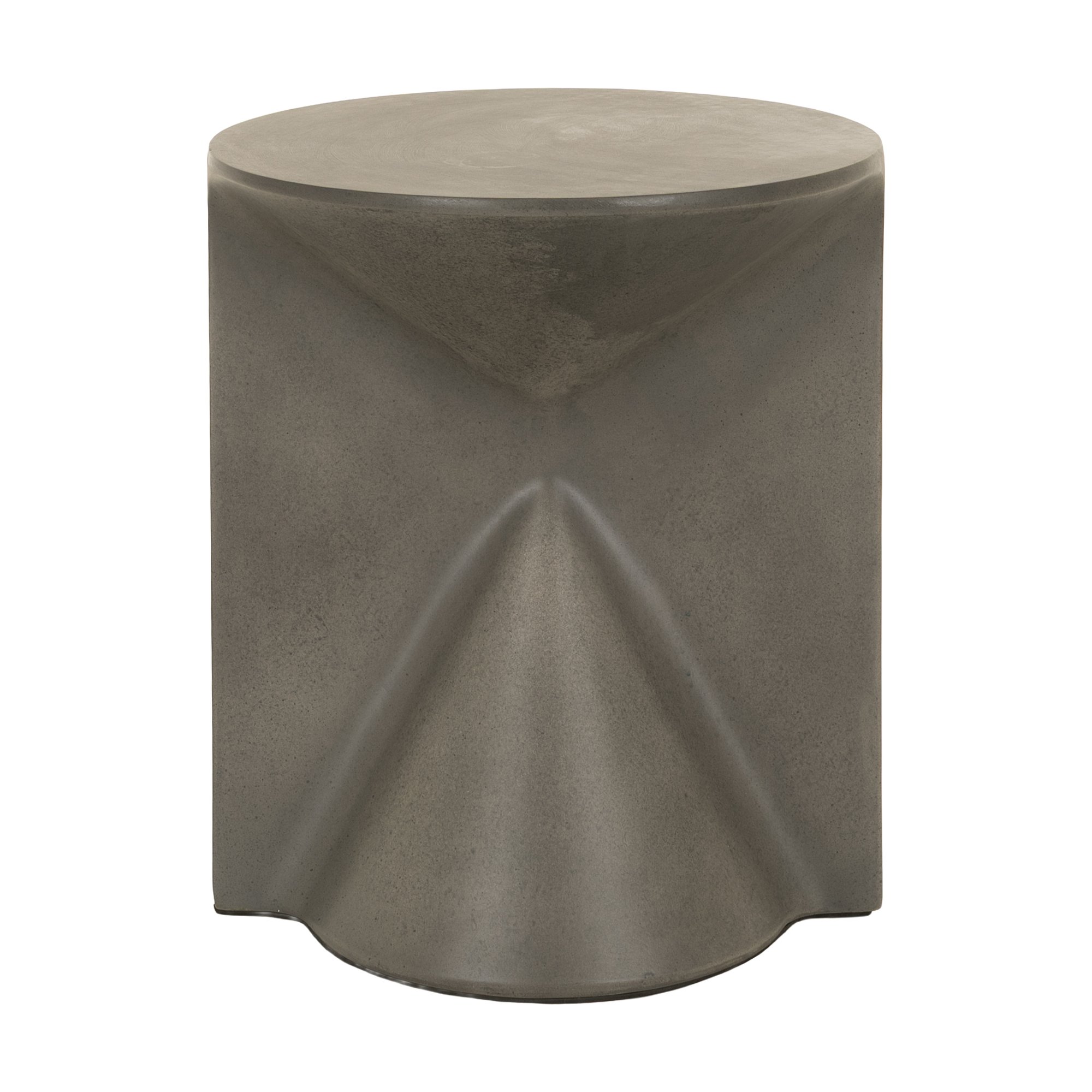 Mesa Auxiliar Hourglass en Fibrocemento Gris Oscuro con Acabado Grabado, 42cm de diámetro - image 1