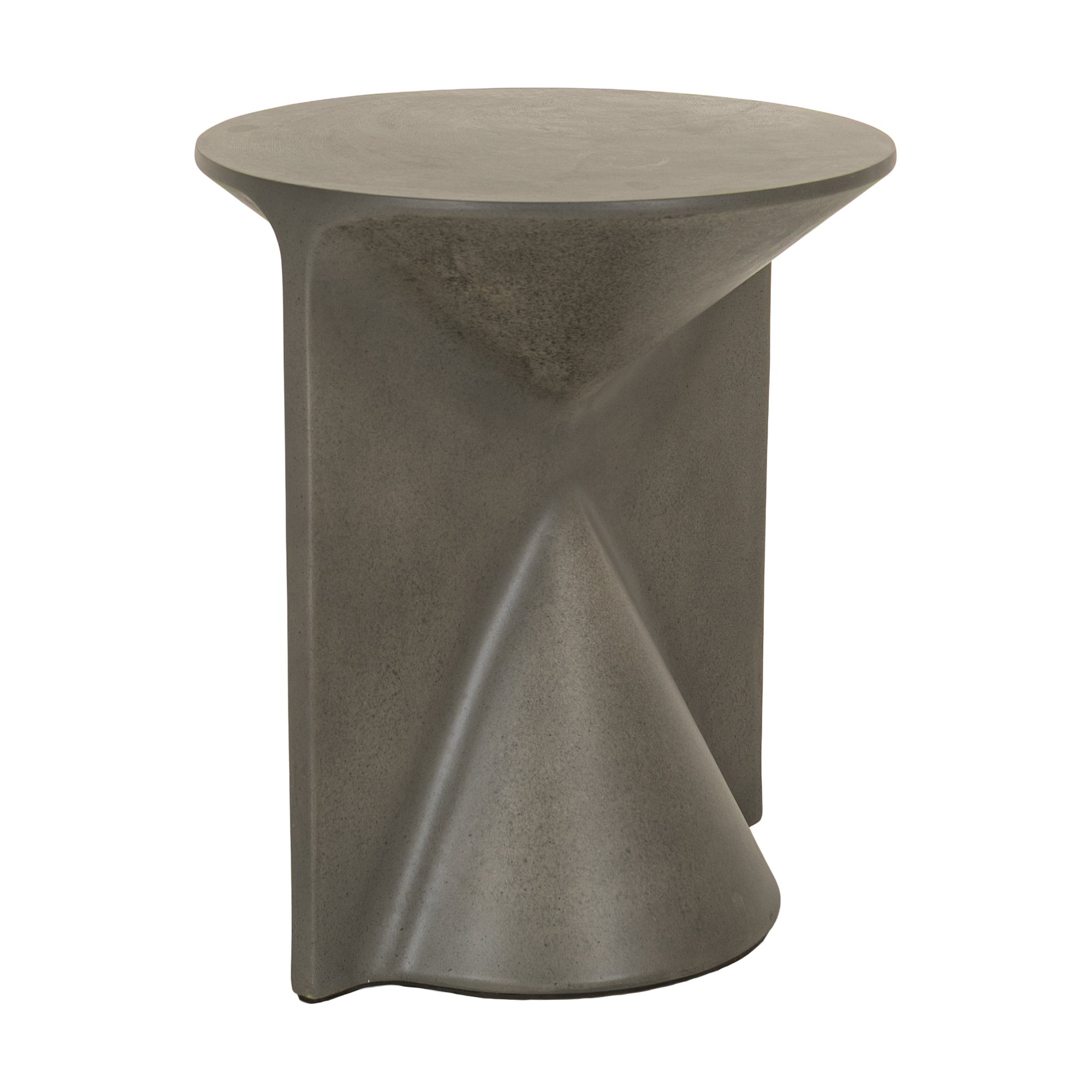 Mesa Auxiliar Hourglass en Fibrocemento Gris Oscuro con Acabado Grabado, 42cm de diámetro - image 2
