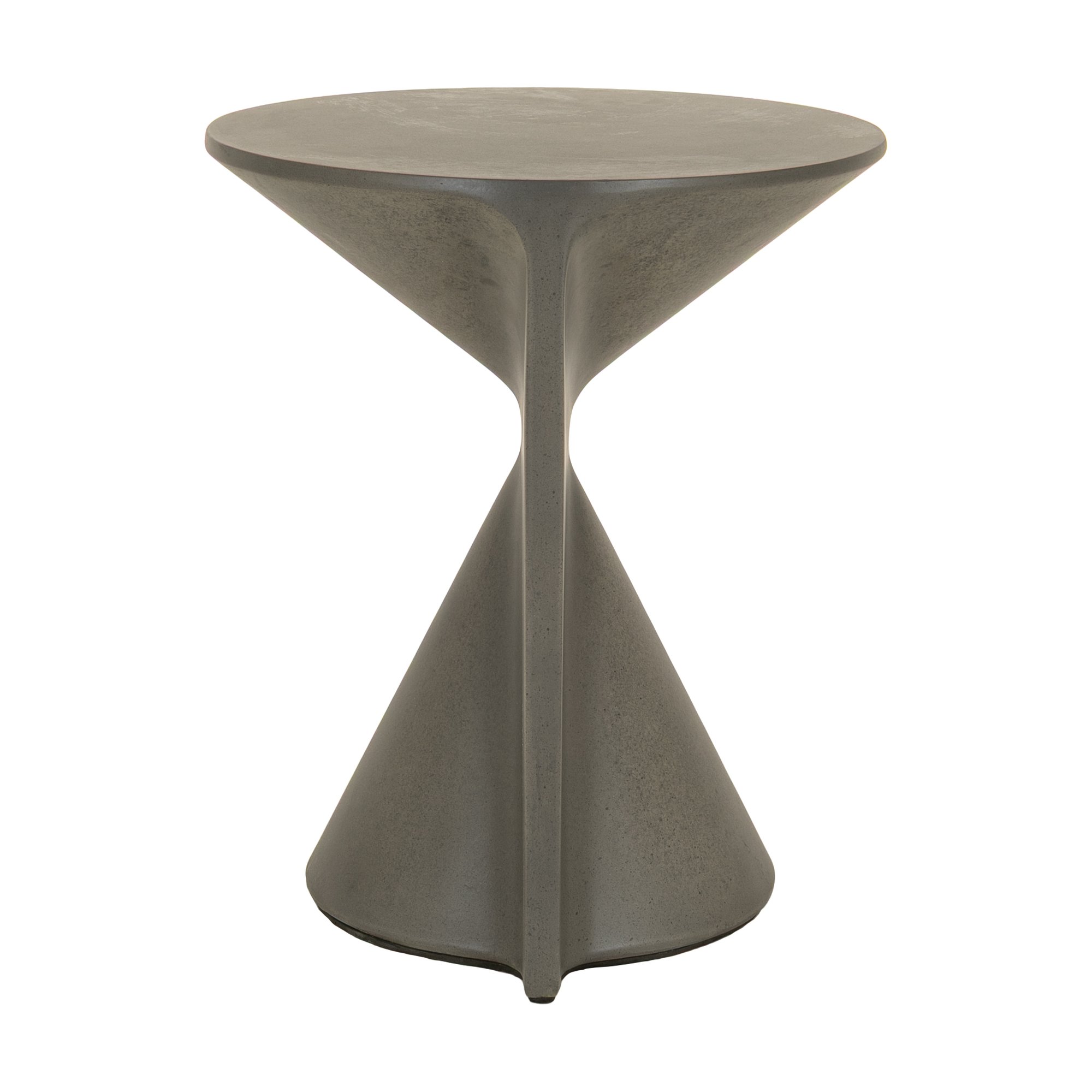 Mesa Auxiliar Hourglass en Fibrocemento Gris Oscuro con Acabado Grabado, 42cm de diámetro - image 3