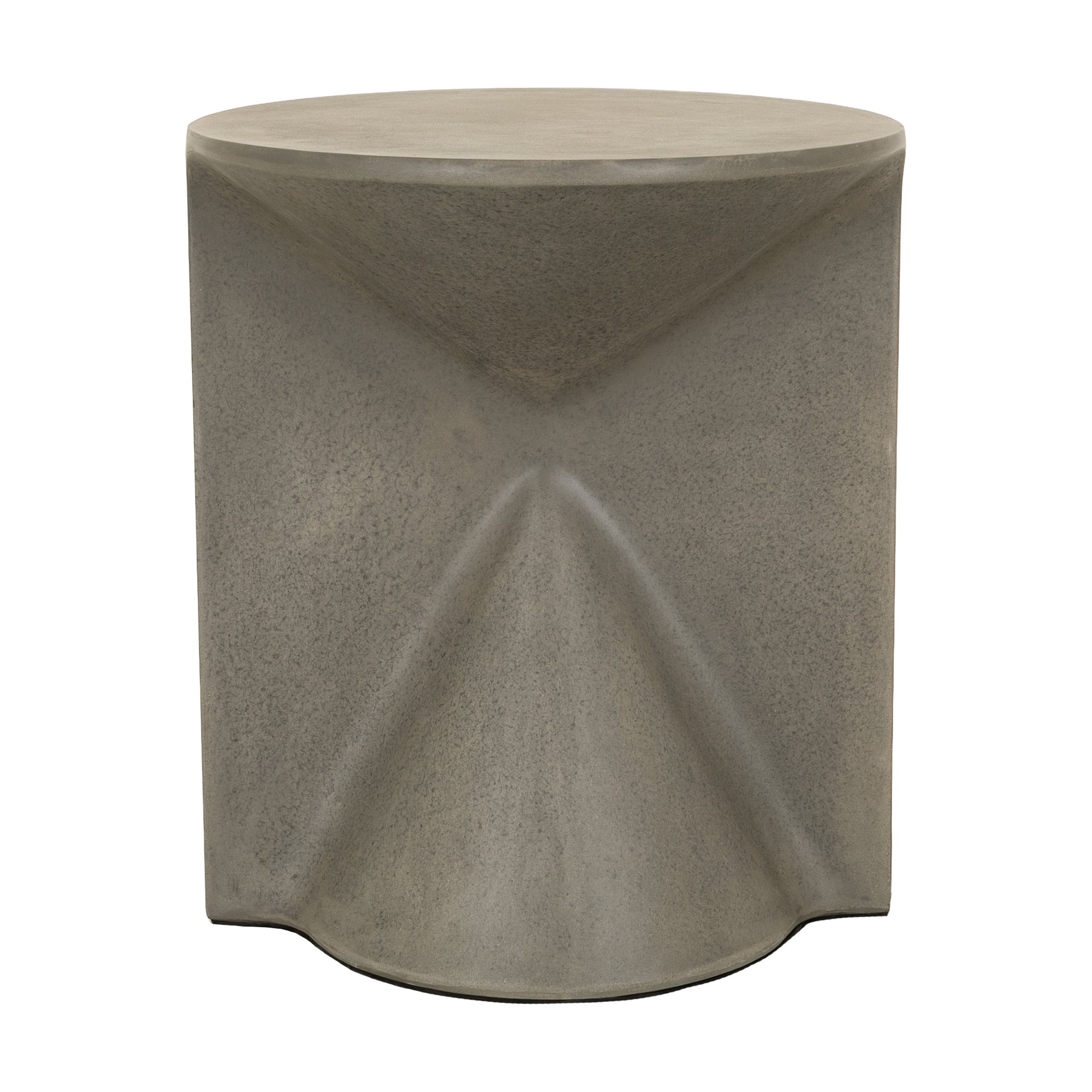Mesa Auxiliar Hourglass en Fibrocemento Gris con Acabado Grabado, 42cm de diámetro - image 1