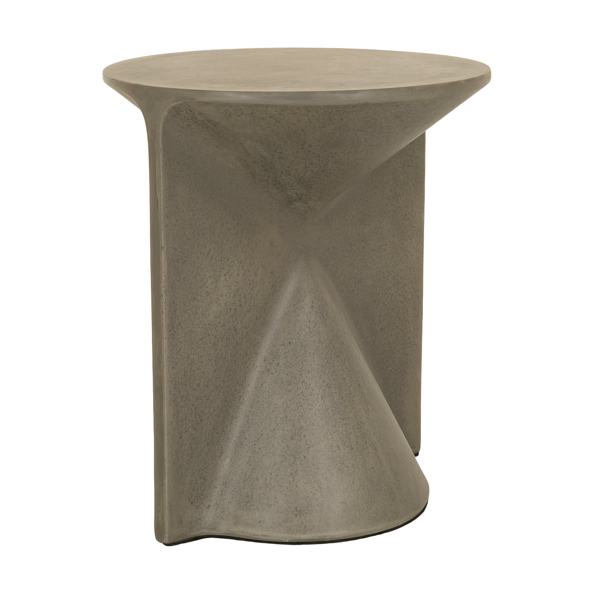 Mesa Auxiliar Hourglass en Fibrocemento Gris con Acabado Grabado, 42cm de diámetro - image 2