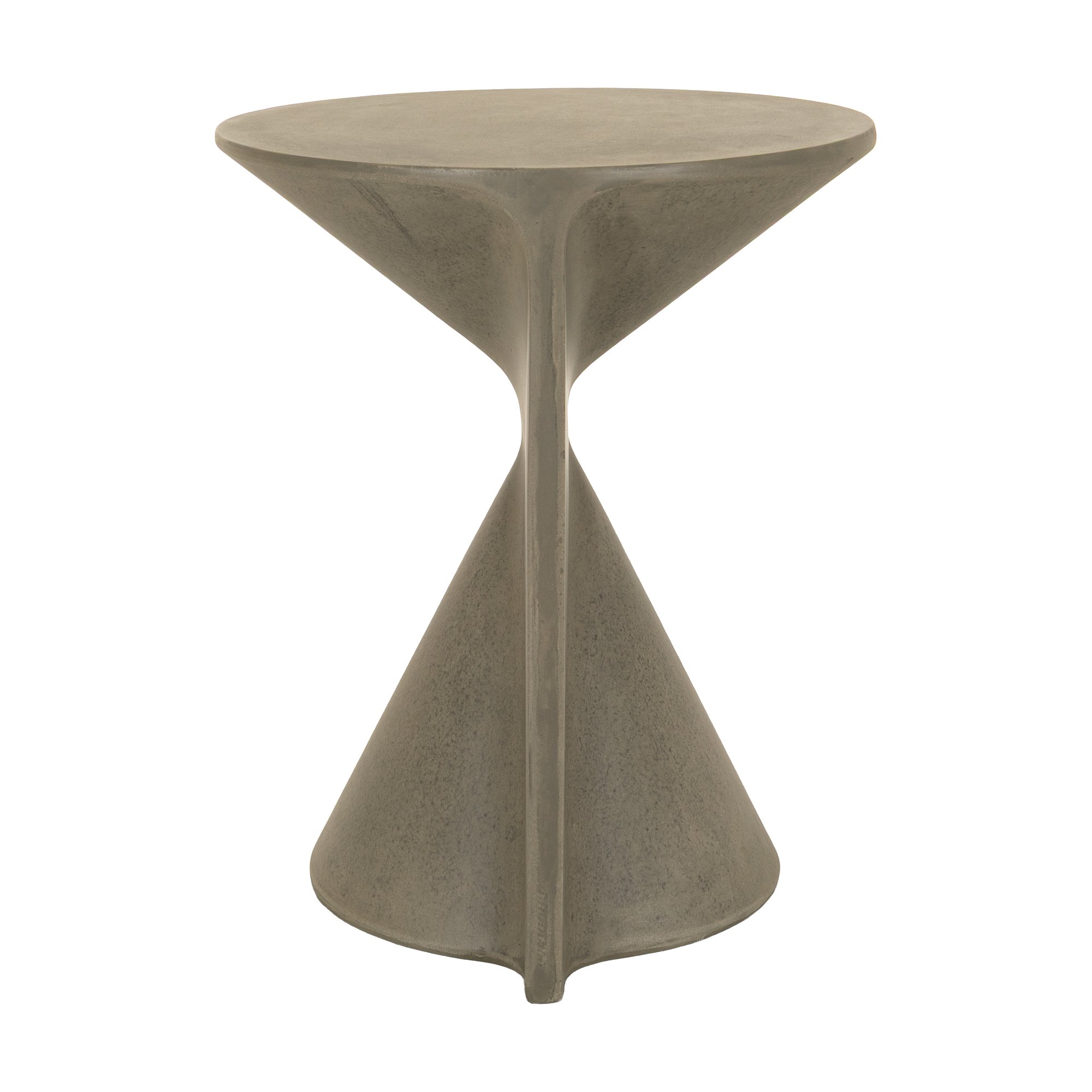 Mesa Auxiliar Hourglass en Fibrocemento Gris con Acabado Grabado, 42cm de diámetro - image 3