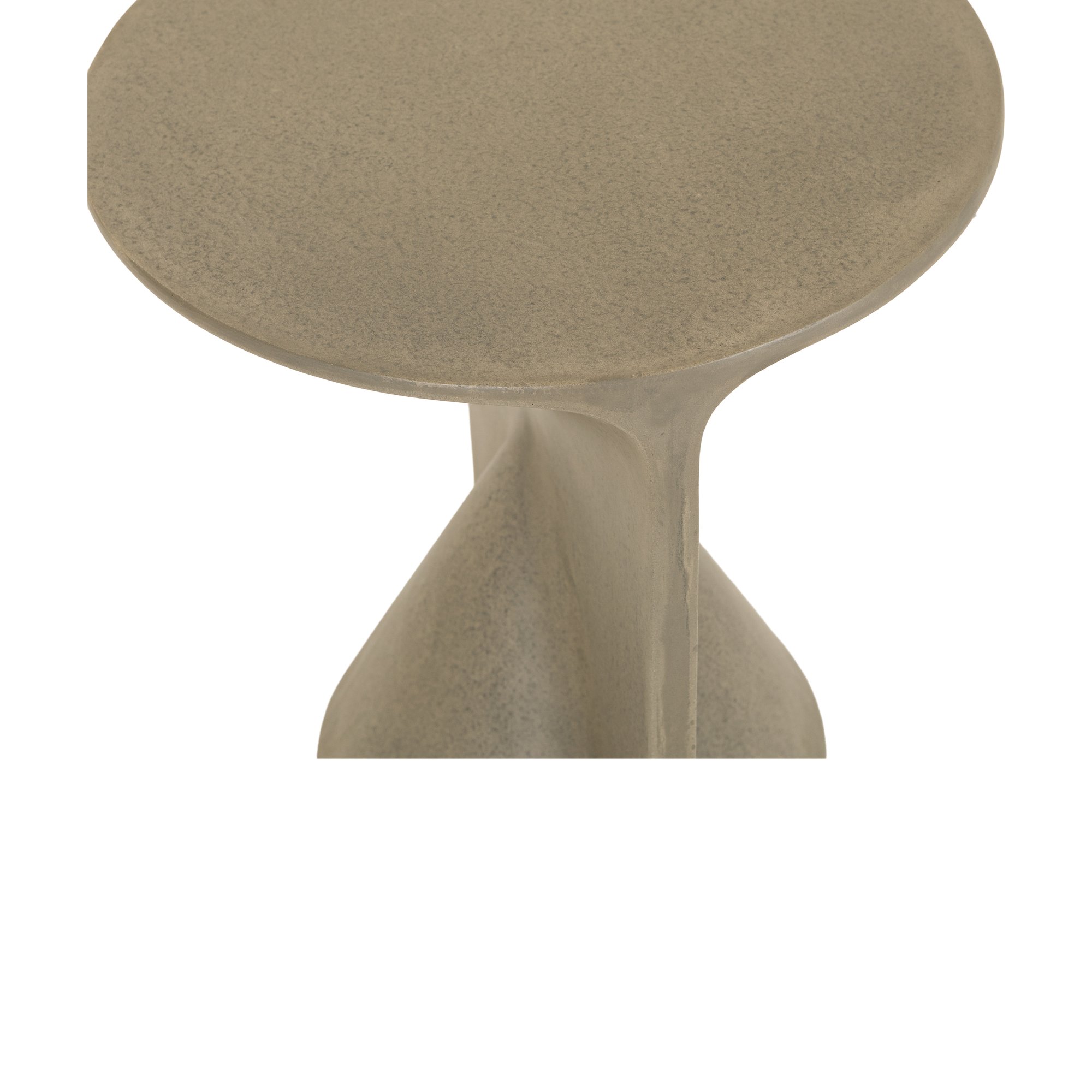 Mesa Auxiliar Hourglass en Fibrocemento Gris con Acabado Grabado, 42cm de diámetro - image 4