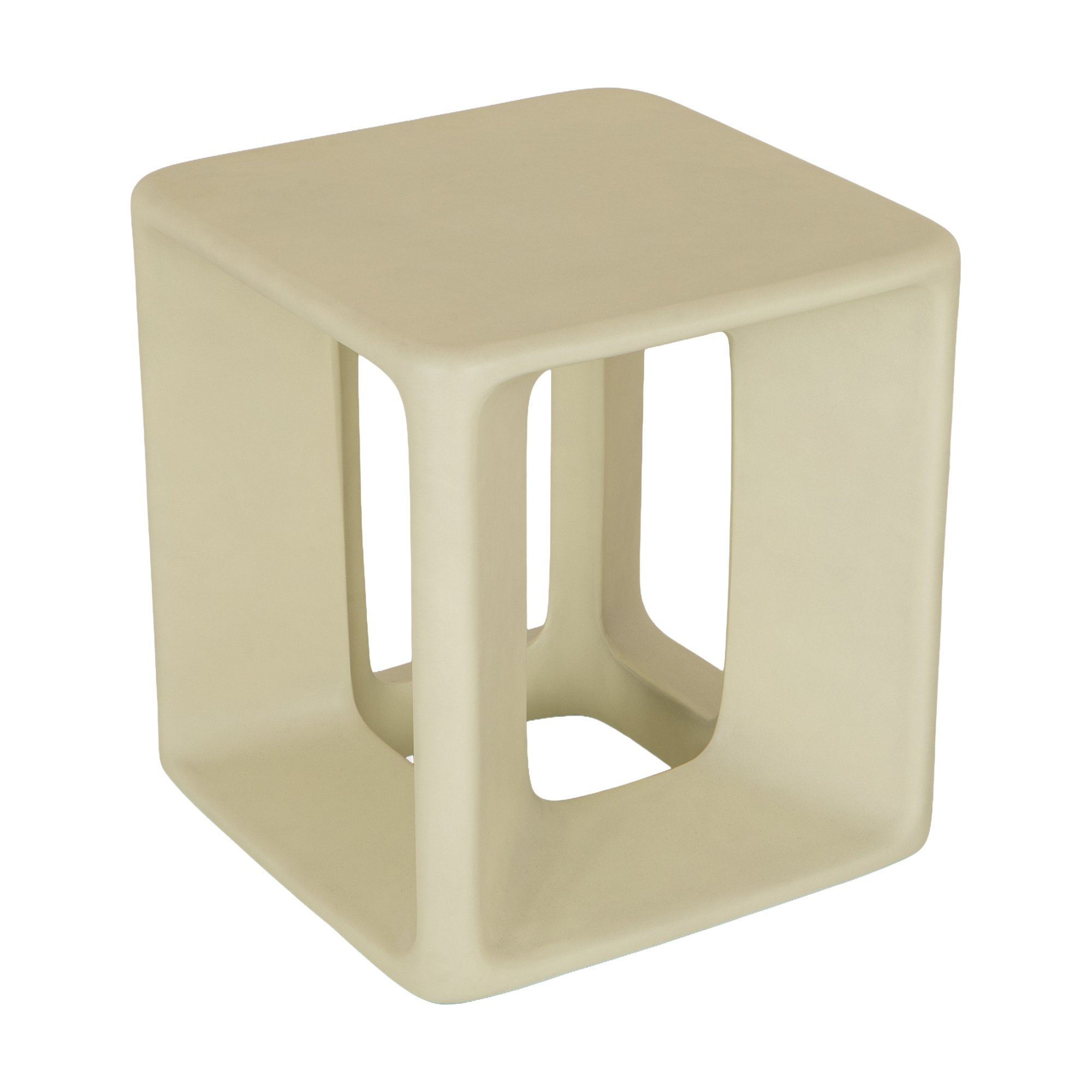 Mesa Auxiliar Kubo en Fibrocemento Blanco Menta con Acabado Liso, 48cm - image 2