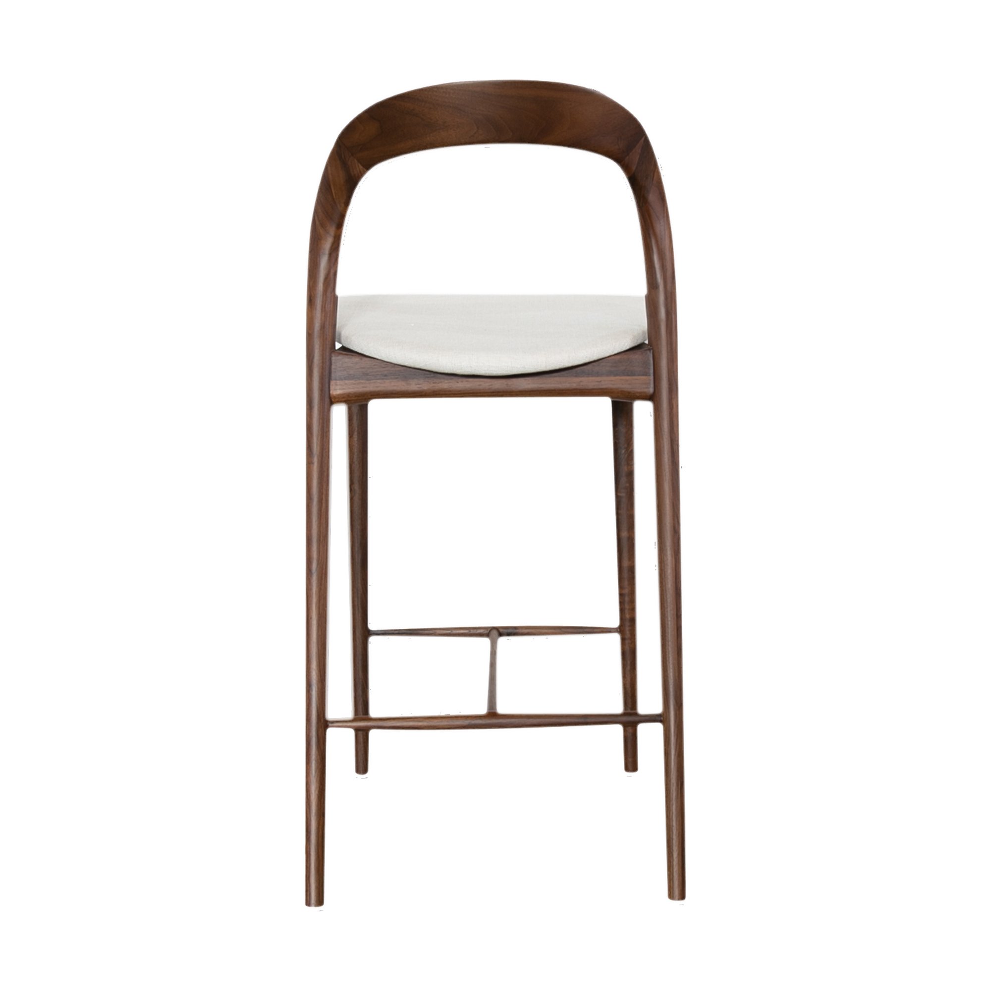 Silla de Bar Bentwood con Estructura de Nogal Natural y Tela Diego Cream, 75cm de altura de asiento - image 5